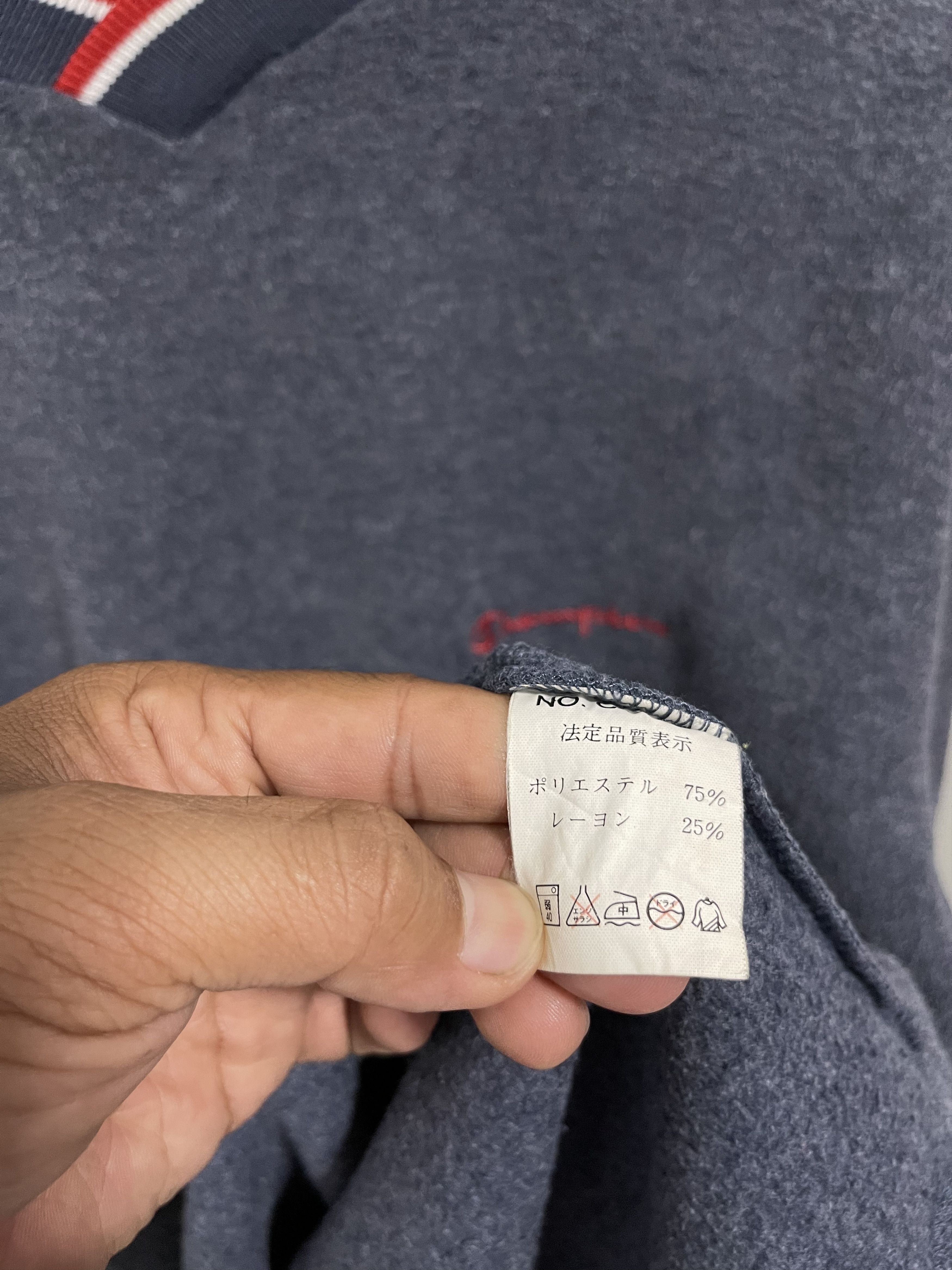 Vintage Champion Script Mini Logo Vneck Sweatshirt