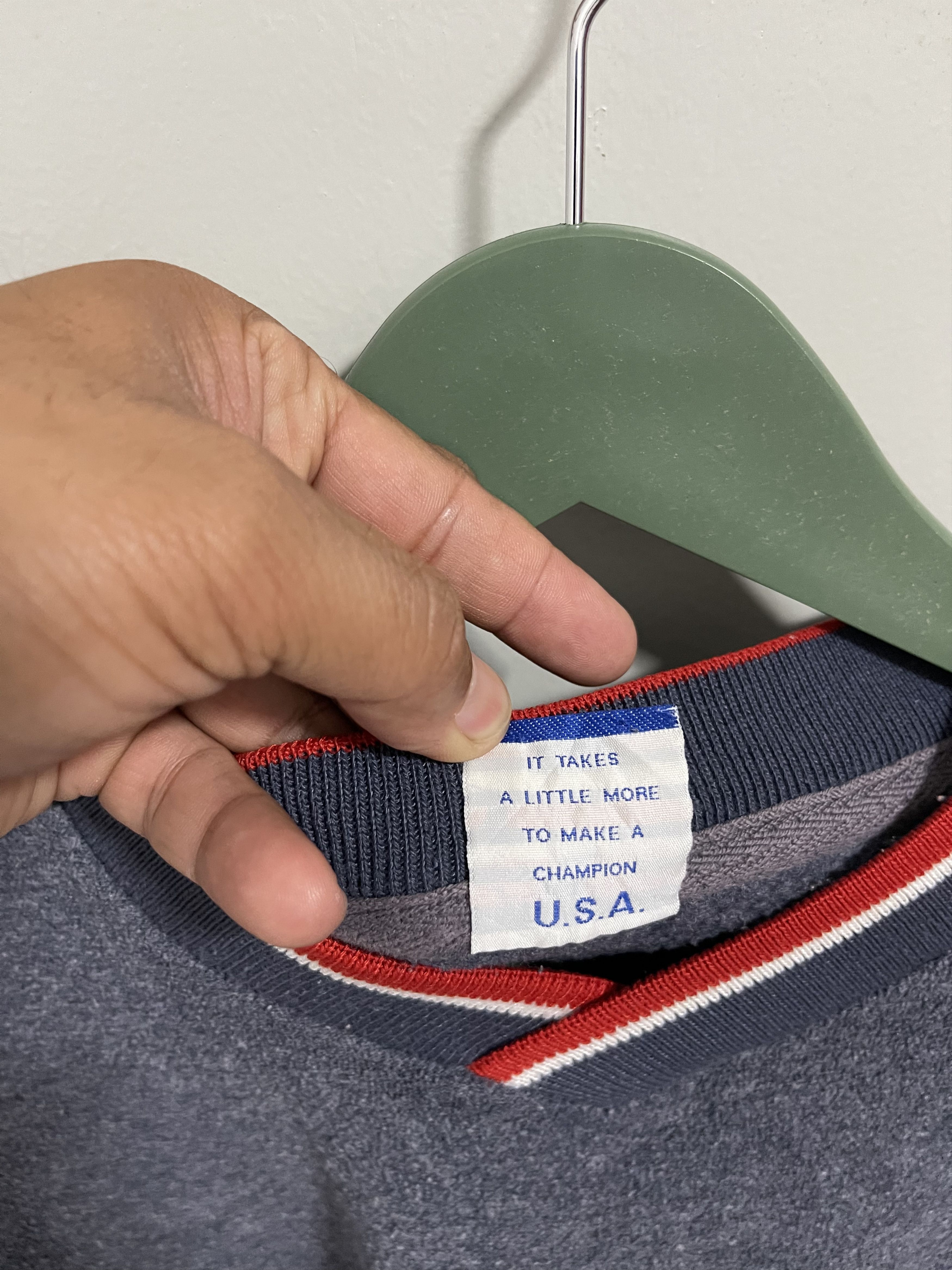 Vintage Champion Script Mini Logo Vneck Sweatshirt