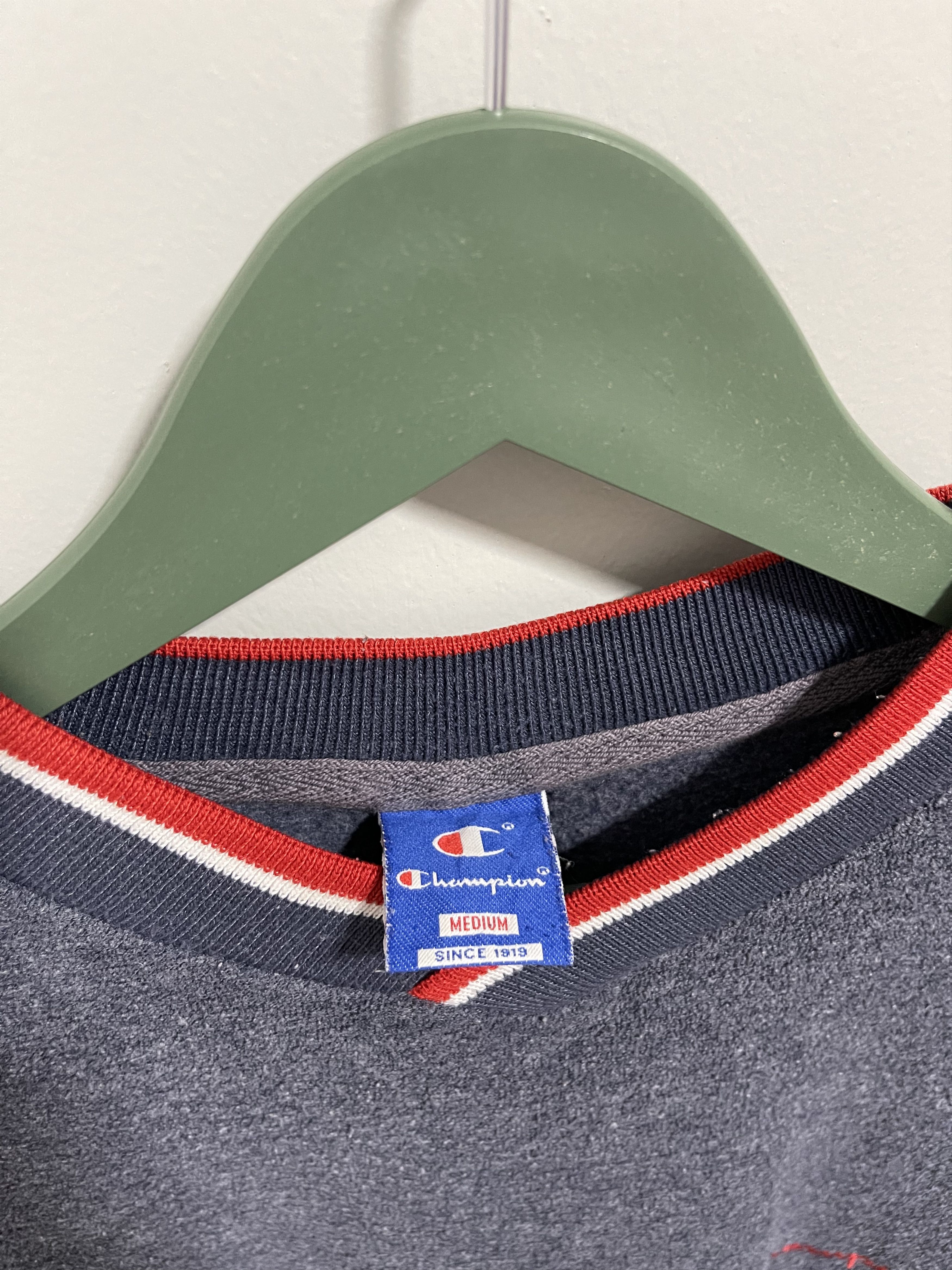 Vintage Champion Script Mini Logo Vneck Sweatshirt