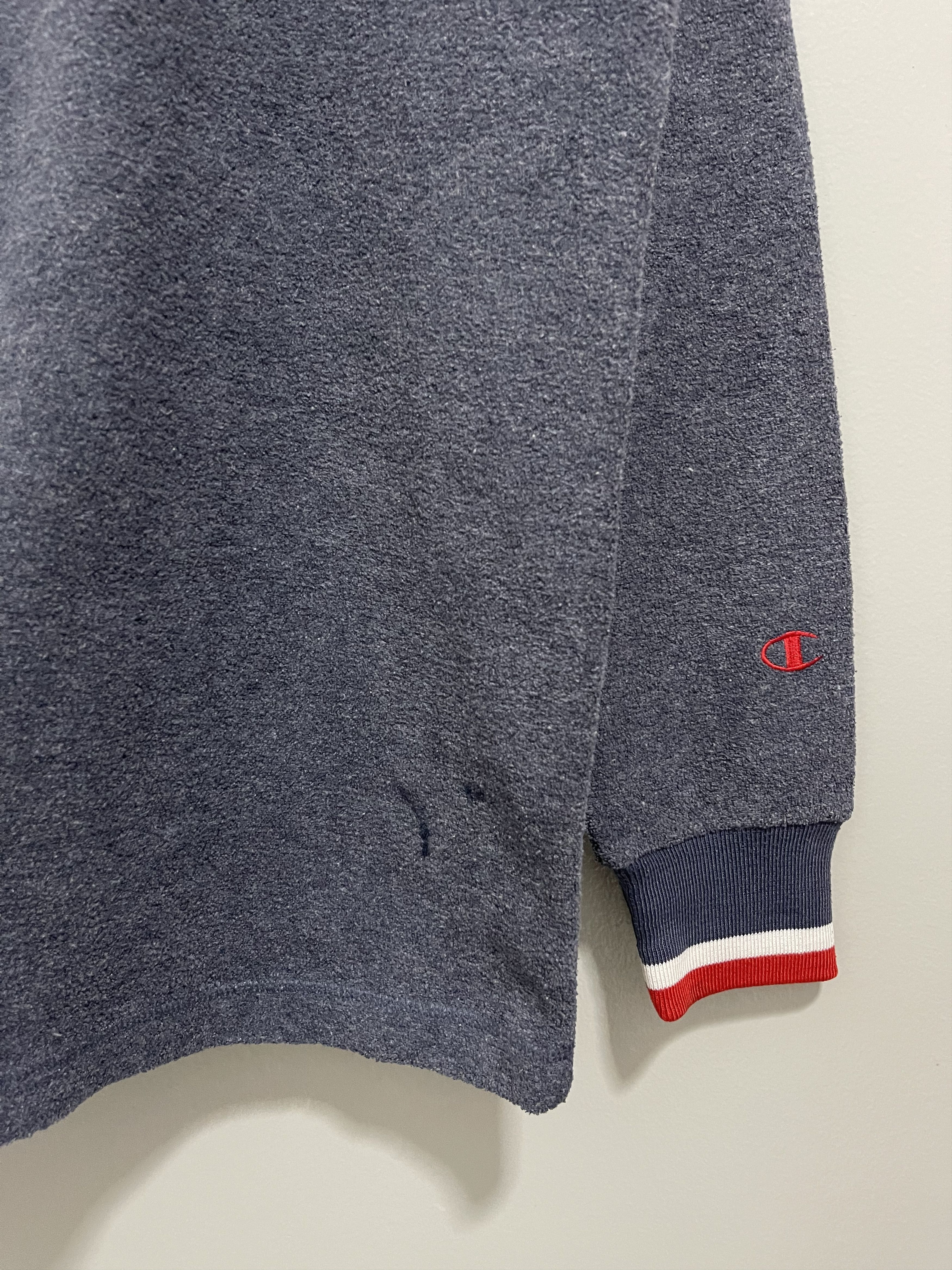 Vintage Champion Script Mini Logo Vneck Sweatshirt