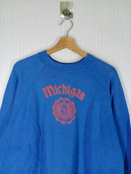 Vintage Vintage 90's University of Michigan Big Logo Sweatshirt Size US XL / EU 56 / 4 - 3 Thumbnail