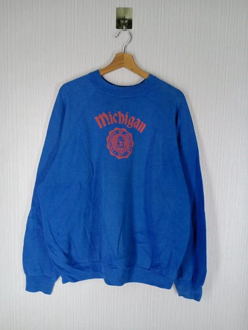 Vintage Vintage 90's University of Michigan Big Logo Sweatshirt Size US XL / EU 56 / 4 - 2 Thumbnail