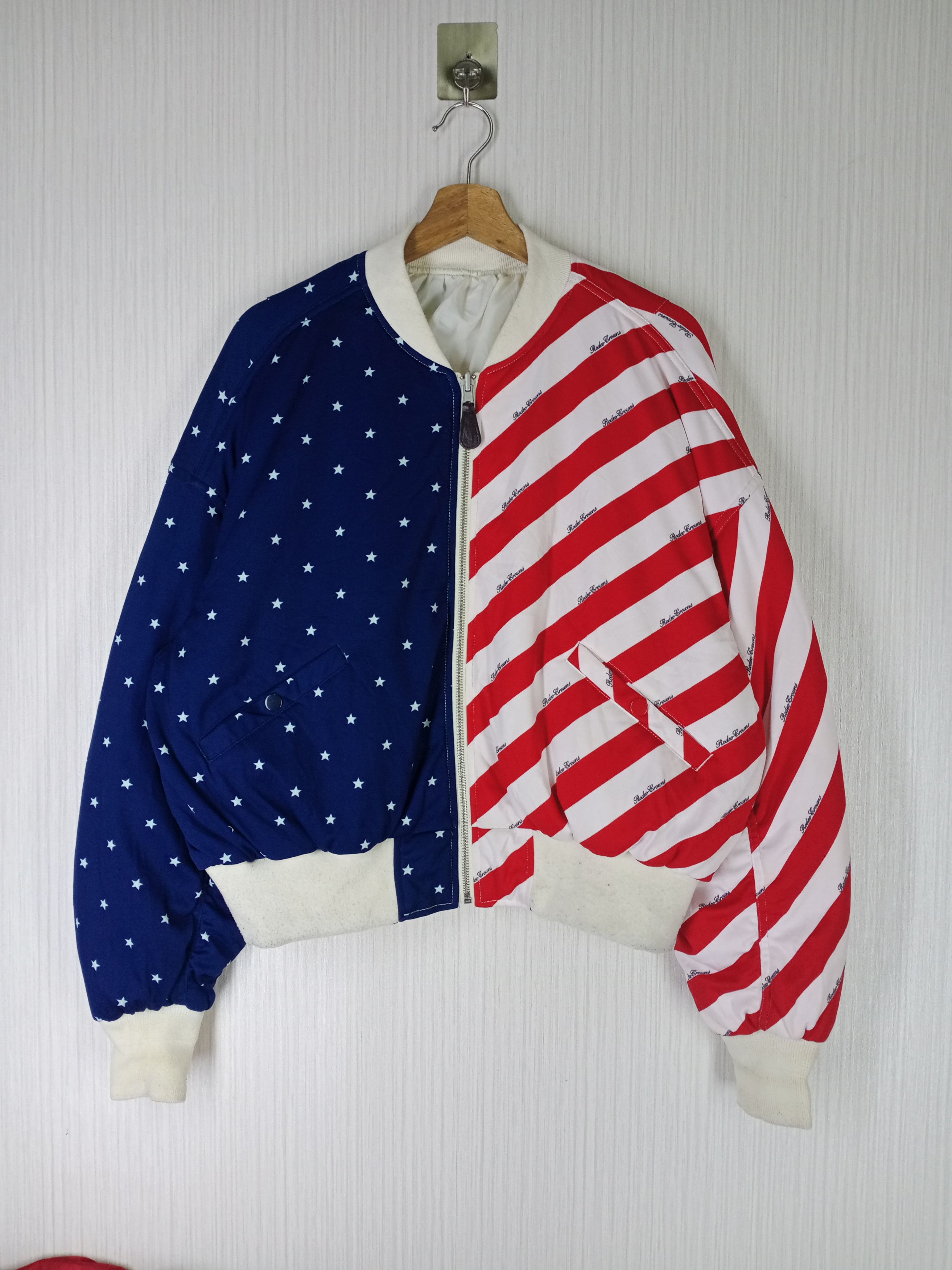 If Six Was Nine Rare Rodeo Crowns American Flag Reversible Bomber Jacket Size US M / EU 48-50 / 2 - 1 Thumbnail