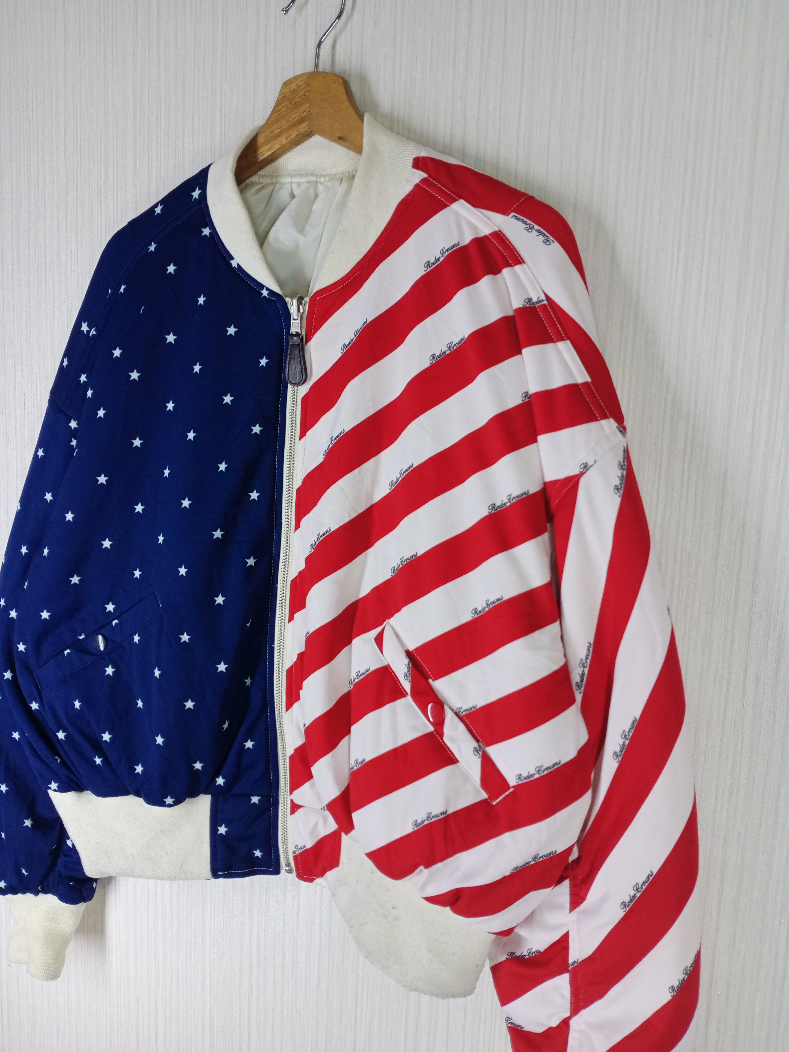 If Six Was Nine Rare Rodeo Crowns American Flag Reversible Bomber Jacket Size US M / EU 48-50 / 2 - 6 Thumbnail