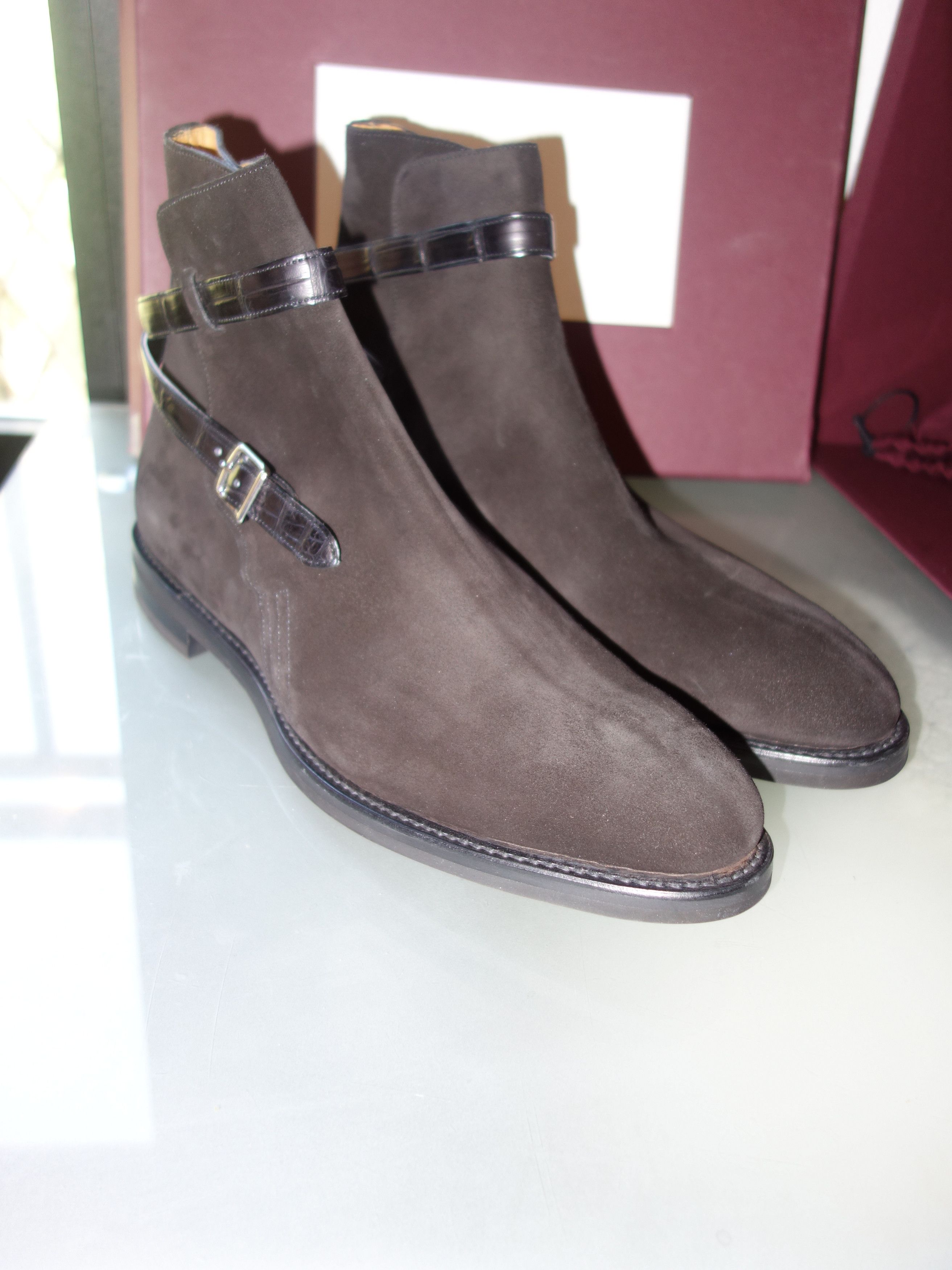 John Lobb John Lobb Abbot boots - Suede and Crocodile Size US 9.5 / EU 42-43 - 13 Thumbnail