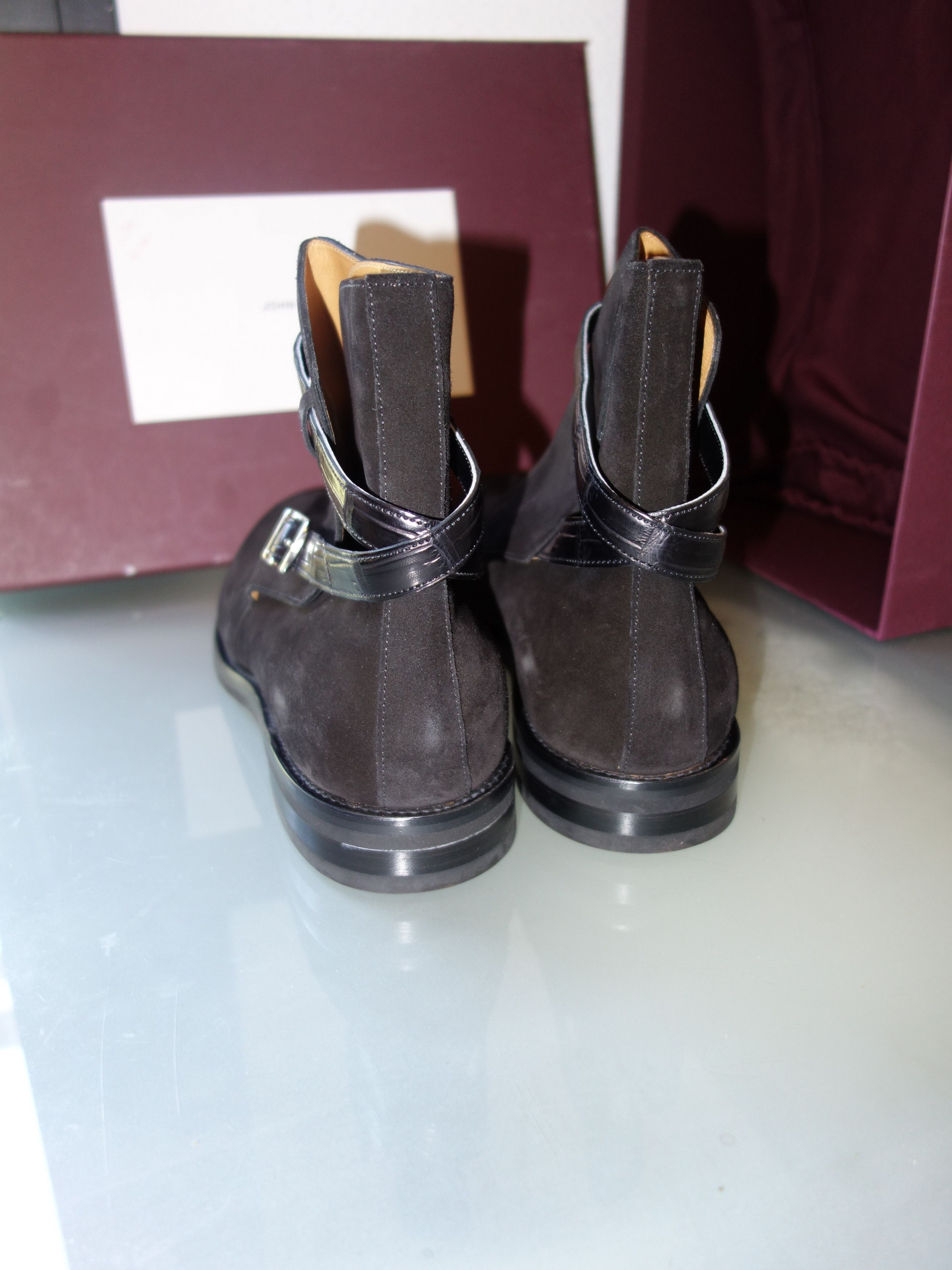 John Lobb John Lobb Abbot boots - Suede and Crocodile Size US 9.5 / EU 42-43 - 15 Thumbnail