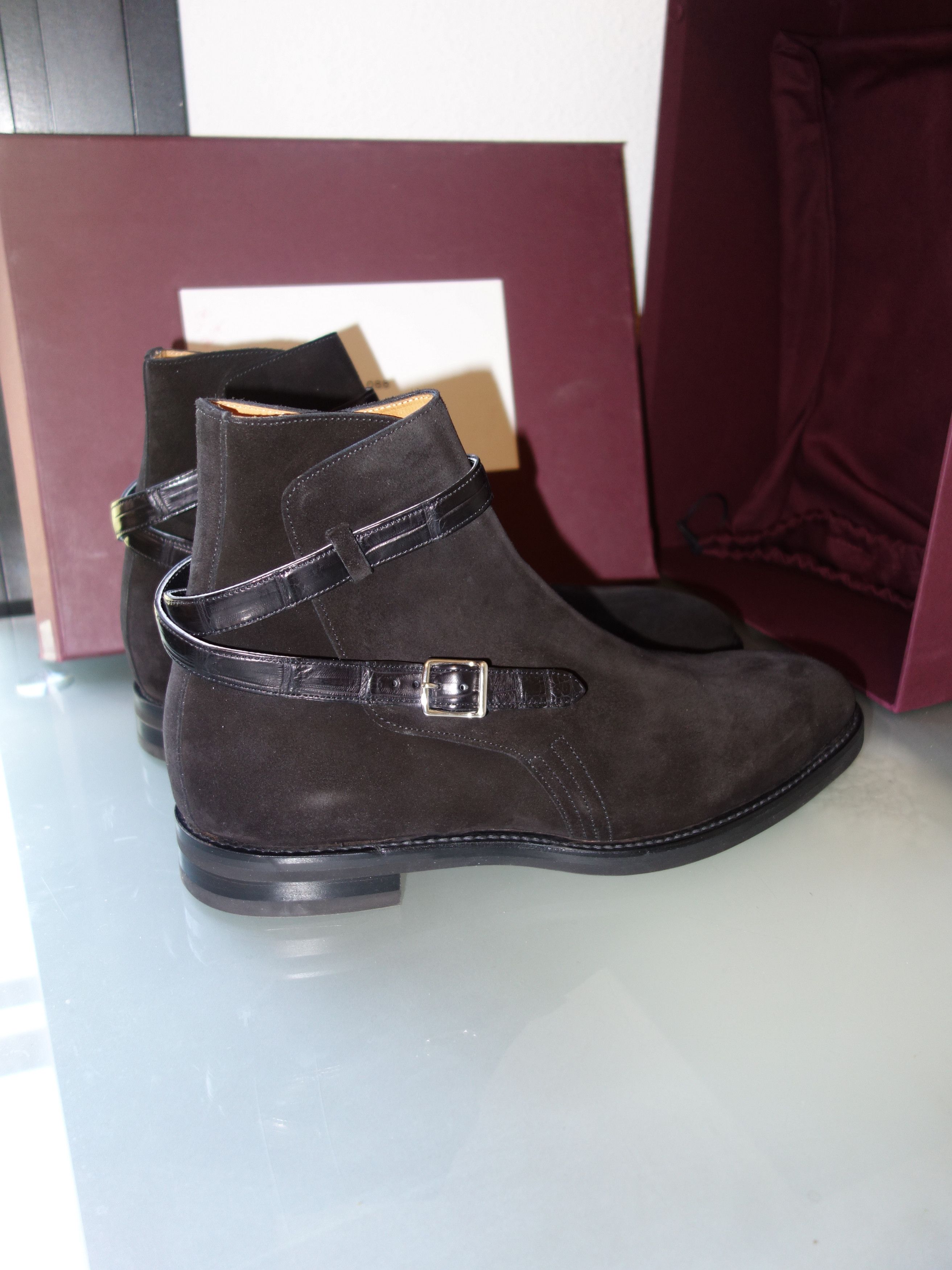 John Lobb John Lobb Abbot boots - Suede and Crocodile Size US 9.5 / EU 42-43 - 14 Thumbnail