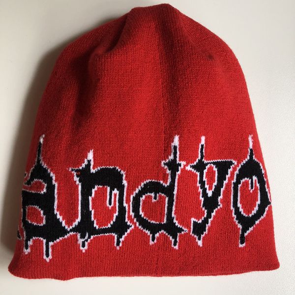 Vintage Punkandyo (Small Defect) Skully Beanie RED | Grailed