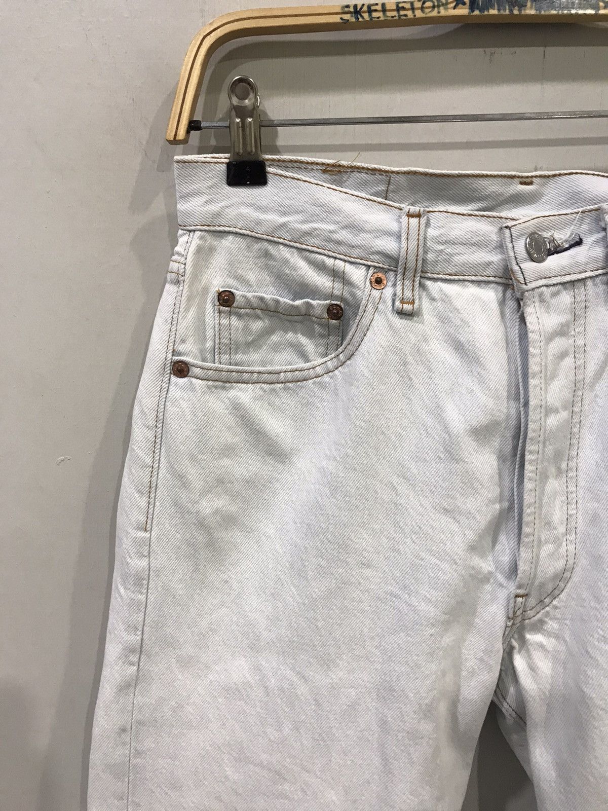 Levi's × Vintage Vintage 90s Levis 501 555 Button Denim Size US 29 - 3 Thumbnail