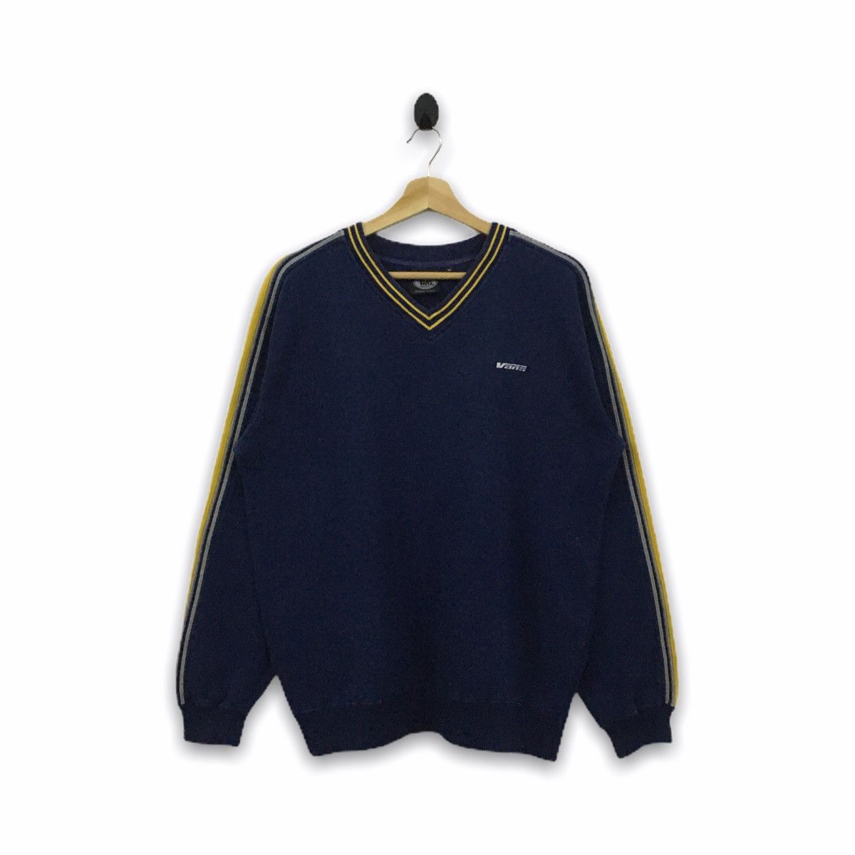 Vintage Vans Small Logo Embroidery V Neck Sweatshirt