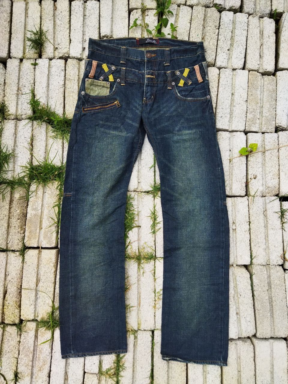 image of Distressed Denim x Vintage dominate Japan Double Waist Jeans in Blue Distressed, Men's (Size 32)