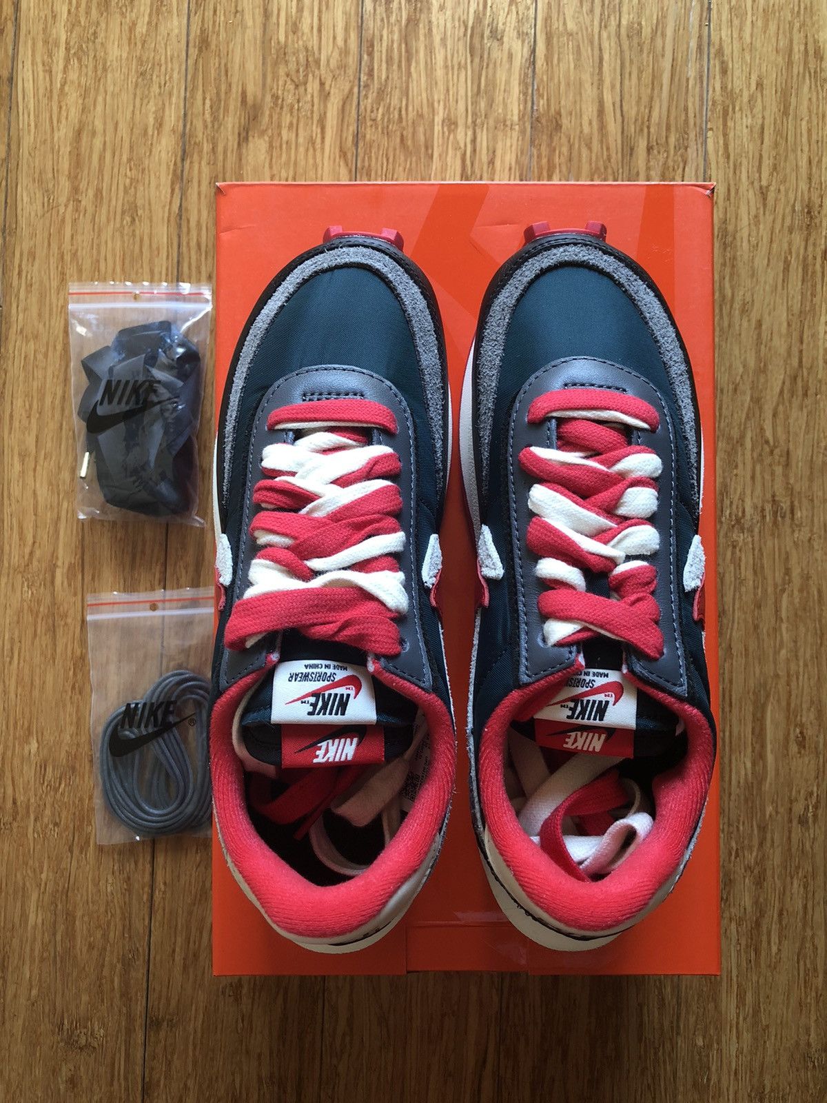Nike × Sacai × Undercover NIKE LDWAFFLE / SU sacai undercover red green black Size US 5.5 / EU 38 - 3 Thumbnail