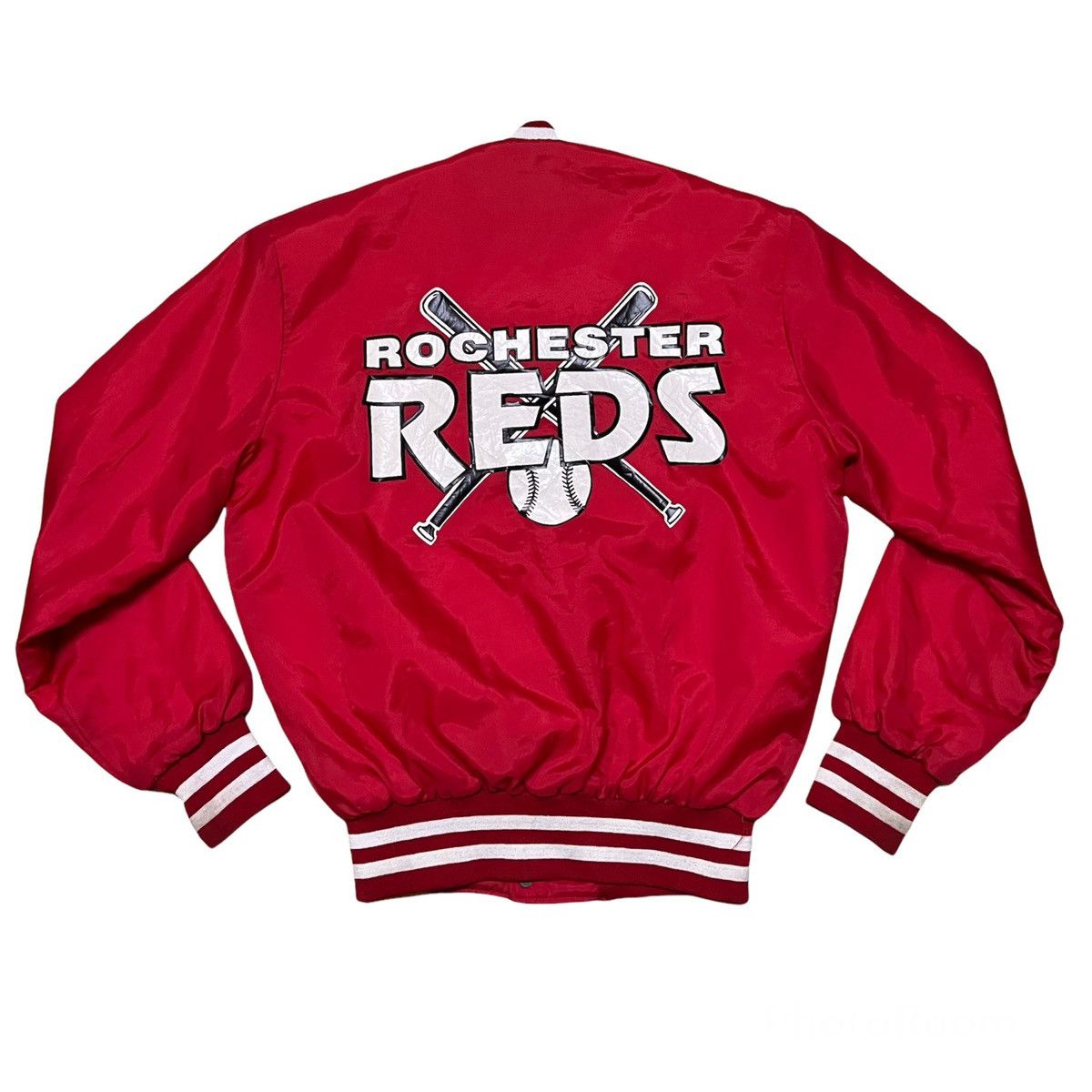 Japanese Brand Vintage Rochester Red Varsity Jacket Big Logo Size US S / EU 44-46 / 1 - 1 Thumbnail