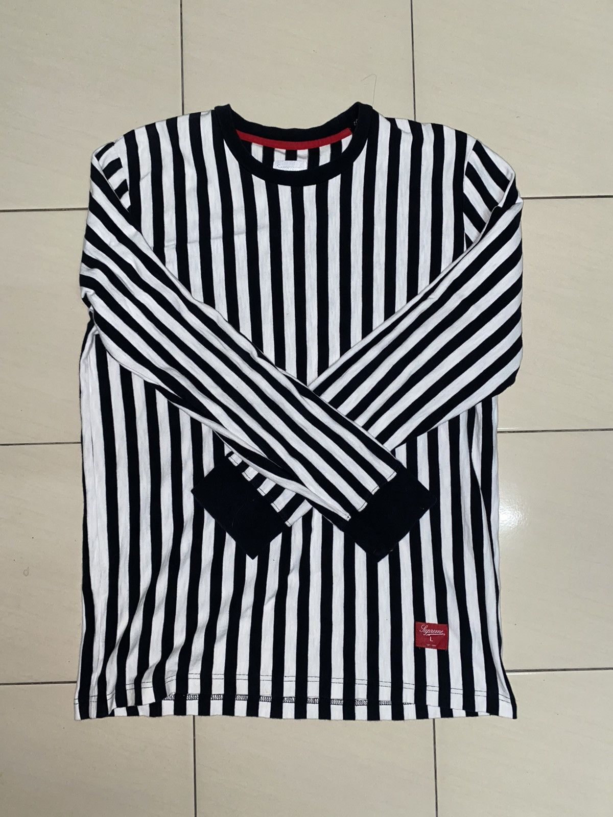 Supreme Supreme Striped Longsleeve Size US L / EU 52-54 / 3 - 9 Thumbnail