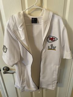 Men's Nike White Kansas City Chiefs Super Bowl LIV Bound Media Night  Showout Short Sleeve Full-Zip Hoodie