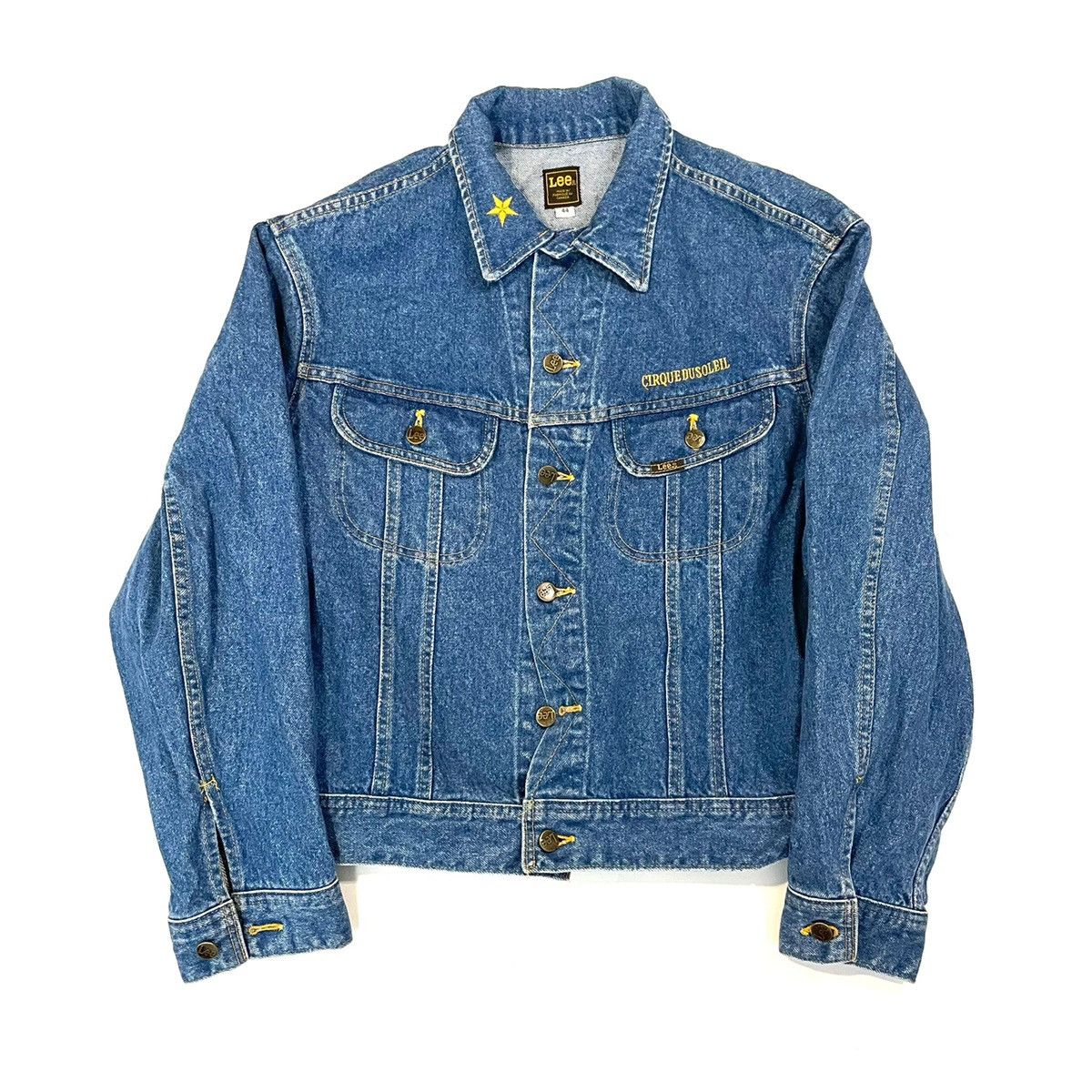 Lee Lee Cirque Du Soleil denim jacket vintage embroidered logo 