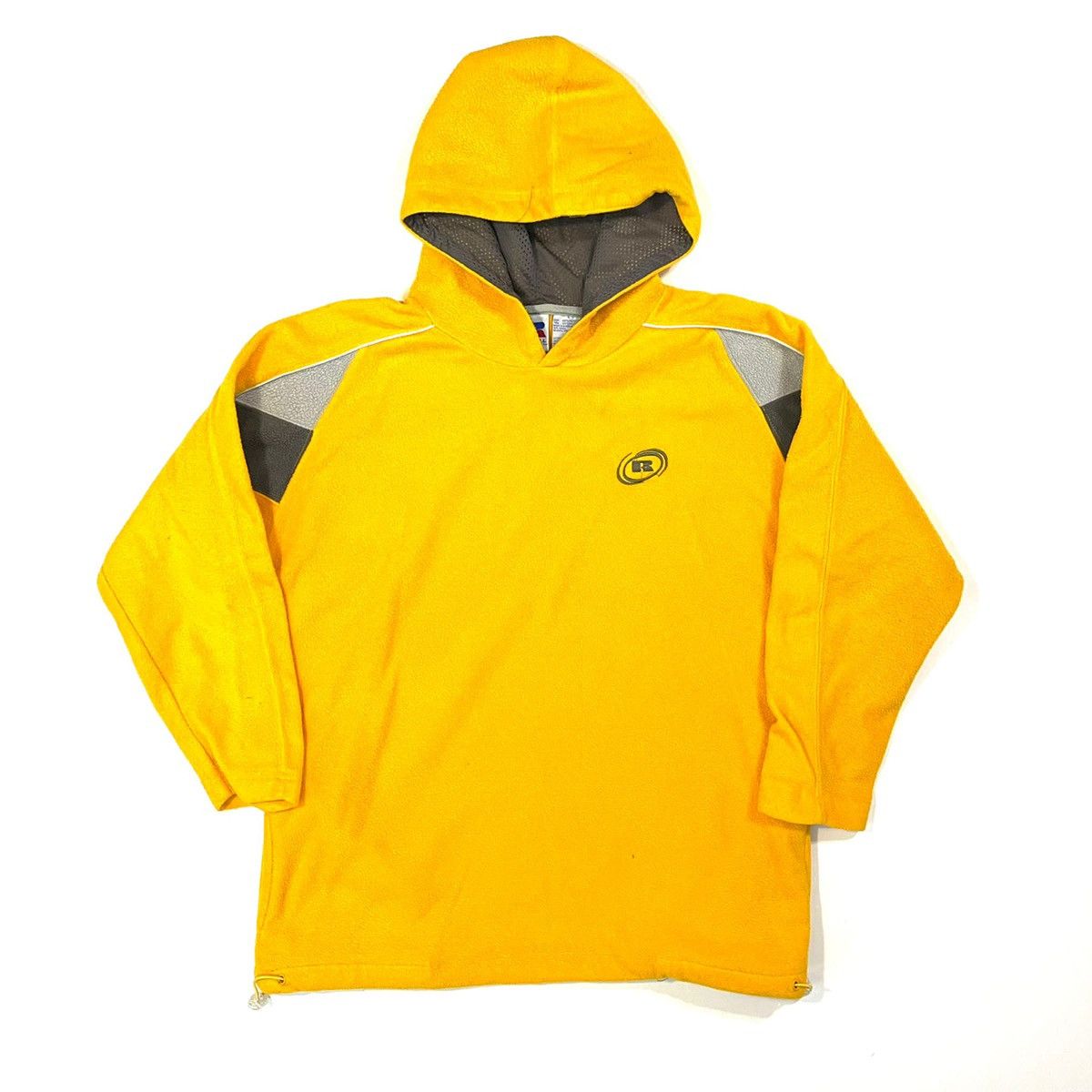 Russell Athletic fleece hoodie in yellow vintage 90s