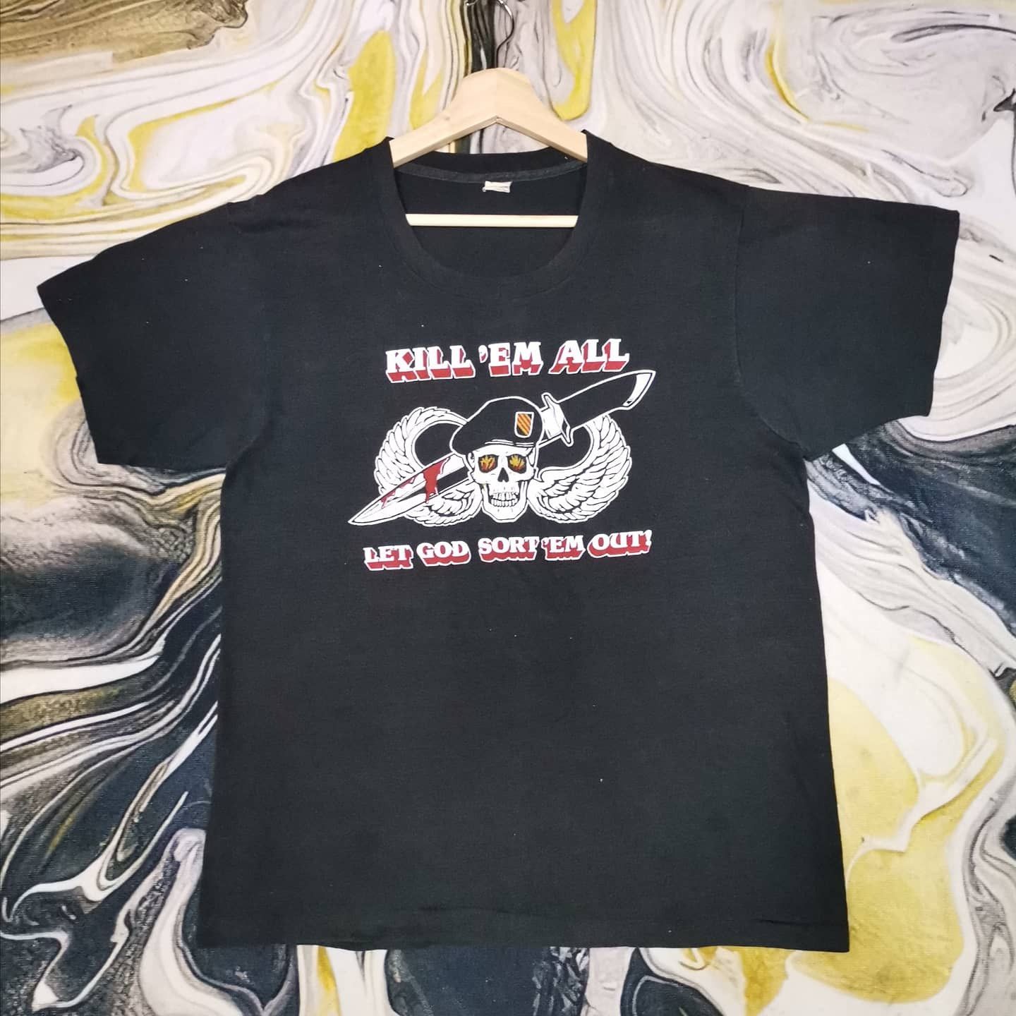 Tshirt army kill em all let god sort em out vintage 80s
