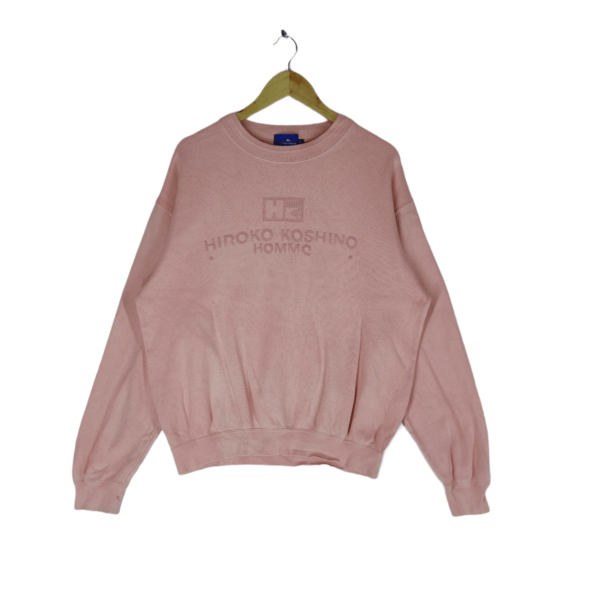 Hiroko Koshino Homme × Japanese Brand Vintage HIROKO KOSHINO HOMME Sweatshirt Embroidery Spellout Size US L / EU 52-54 / 3 - 1 Thumbnail