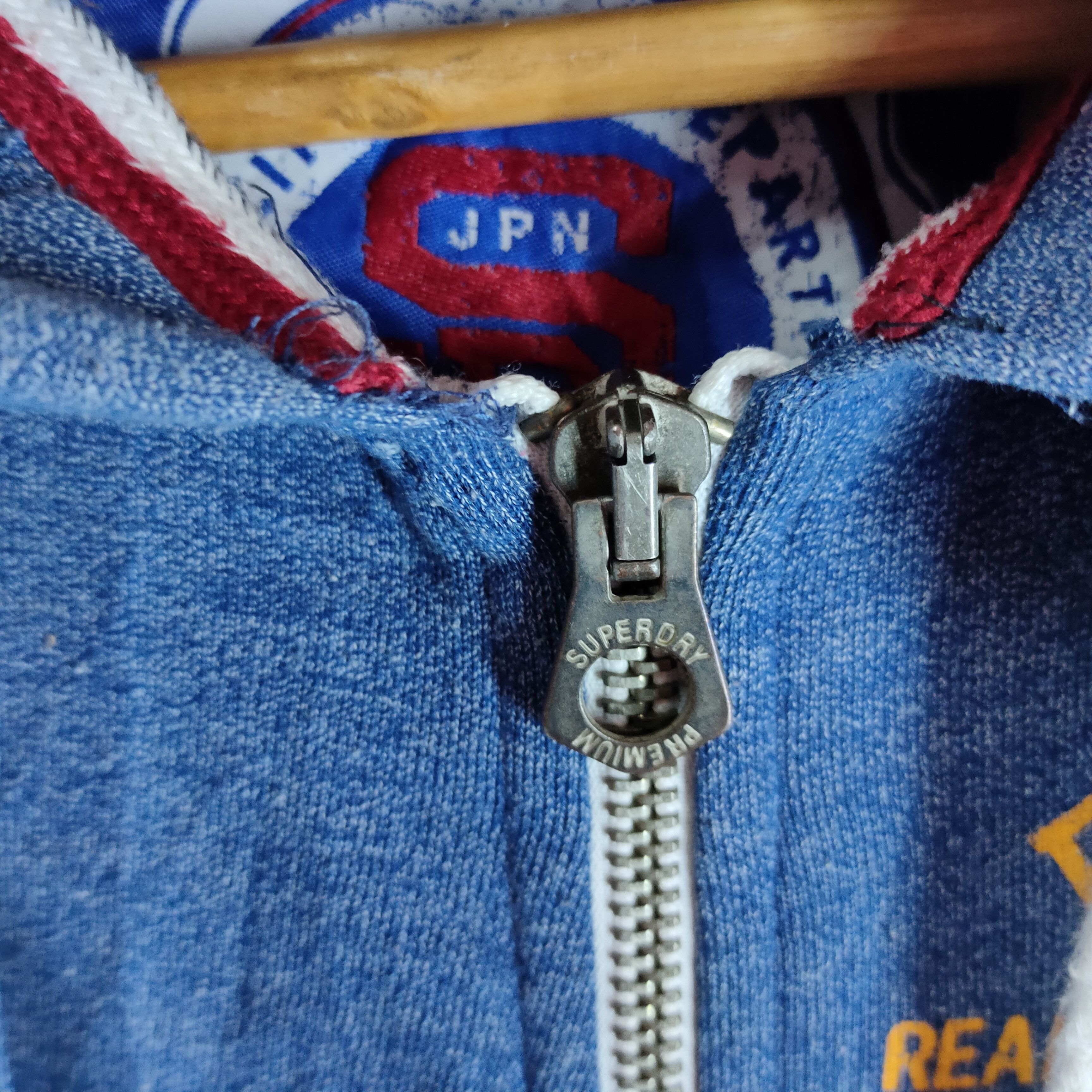 Japanese Brand SUPERDRY Full Zipper Spellout Printed on Sleeve Hoodie Size US M / EU 48-50 / 2 - 8 Thumbnail