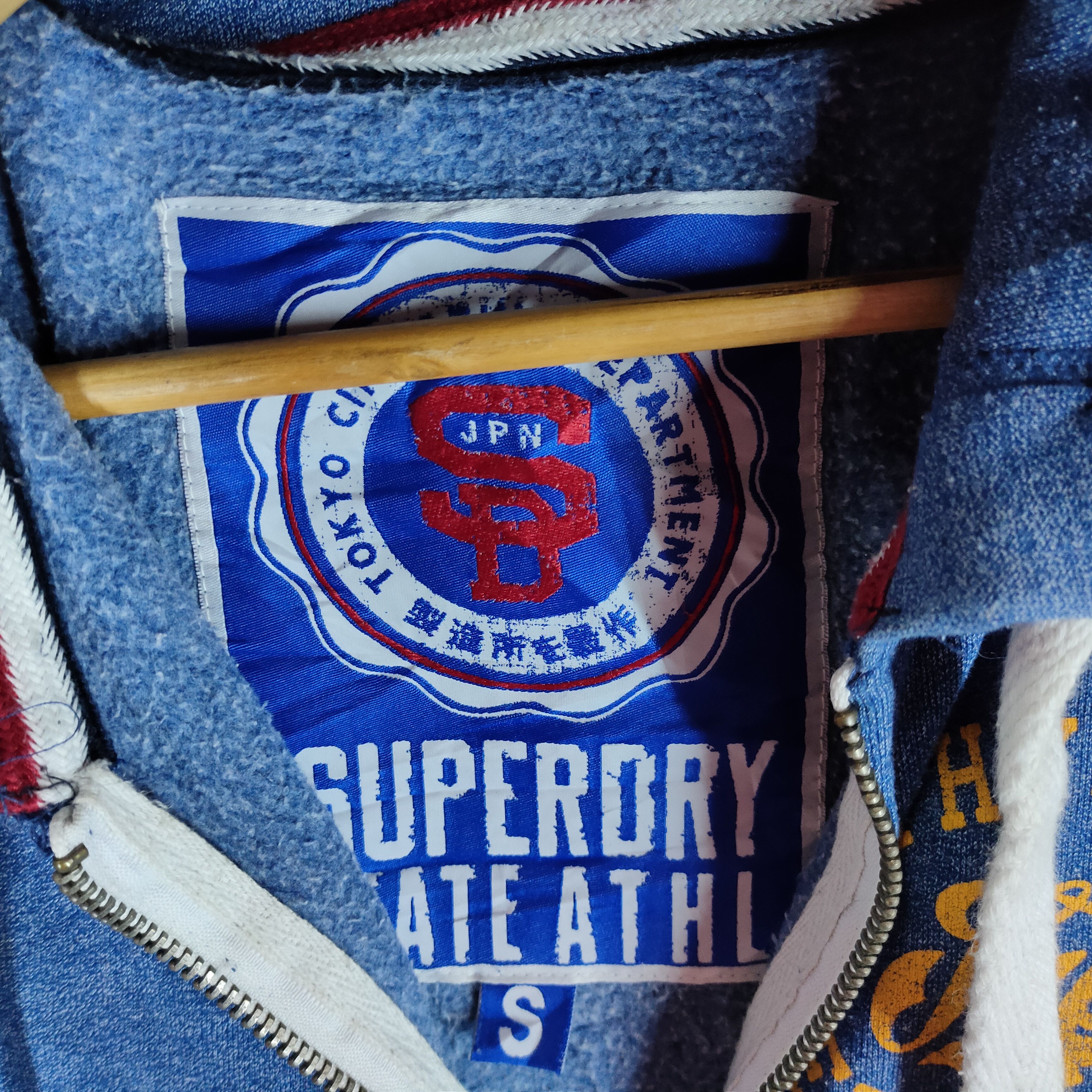 Japanese Brand SUPERDRY Full Zipper Spellout Printed on Sleeve Hoodie Size US M / EU 48-50 / 2 - 6 Thumbnail