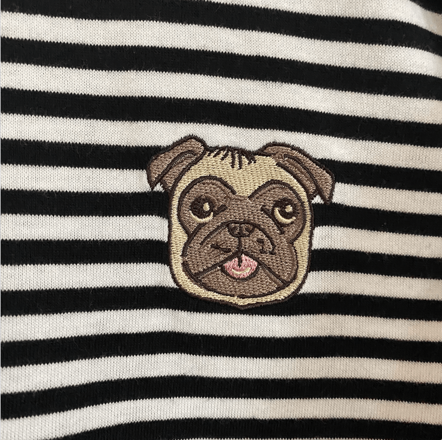 Forever 21 NEW Men's Black and White Striped Pug T-Shirt Size US XL / EU 56 / 4 - 3 Thumbnail