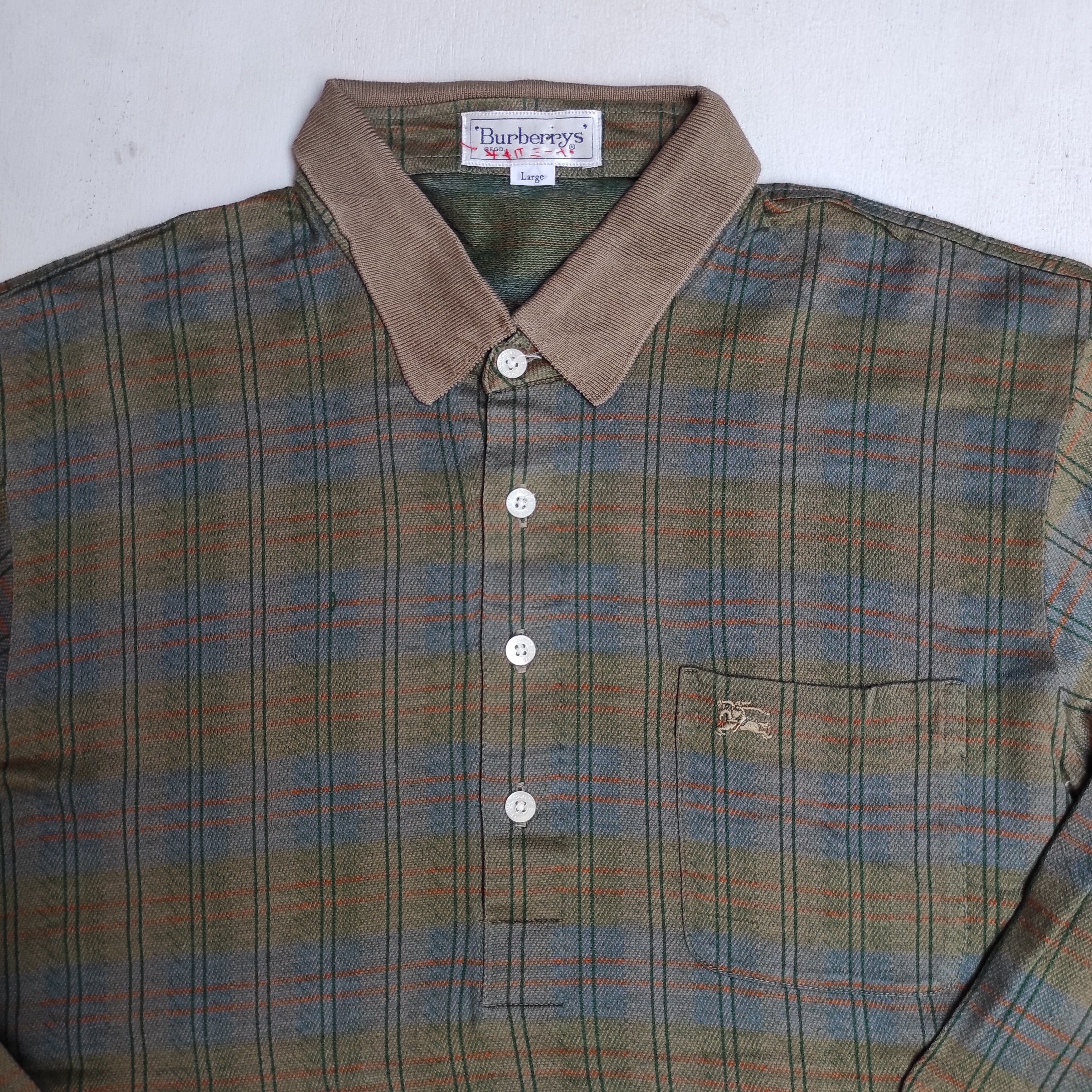 Burberry Vintage Burberrys Checkered Polo Shirt Size US L / EU 52-54 / 3 - 2 Thumbnail