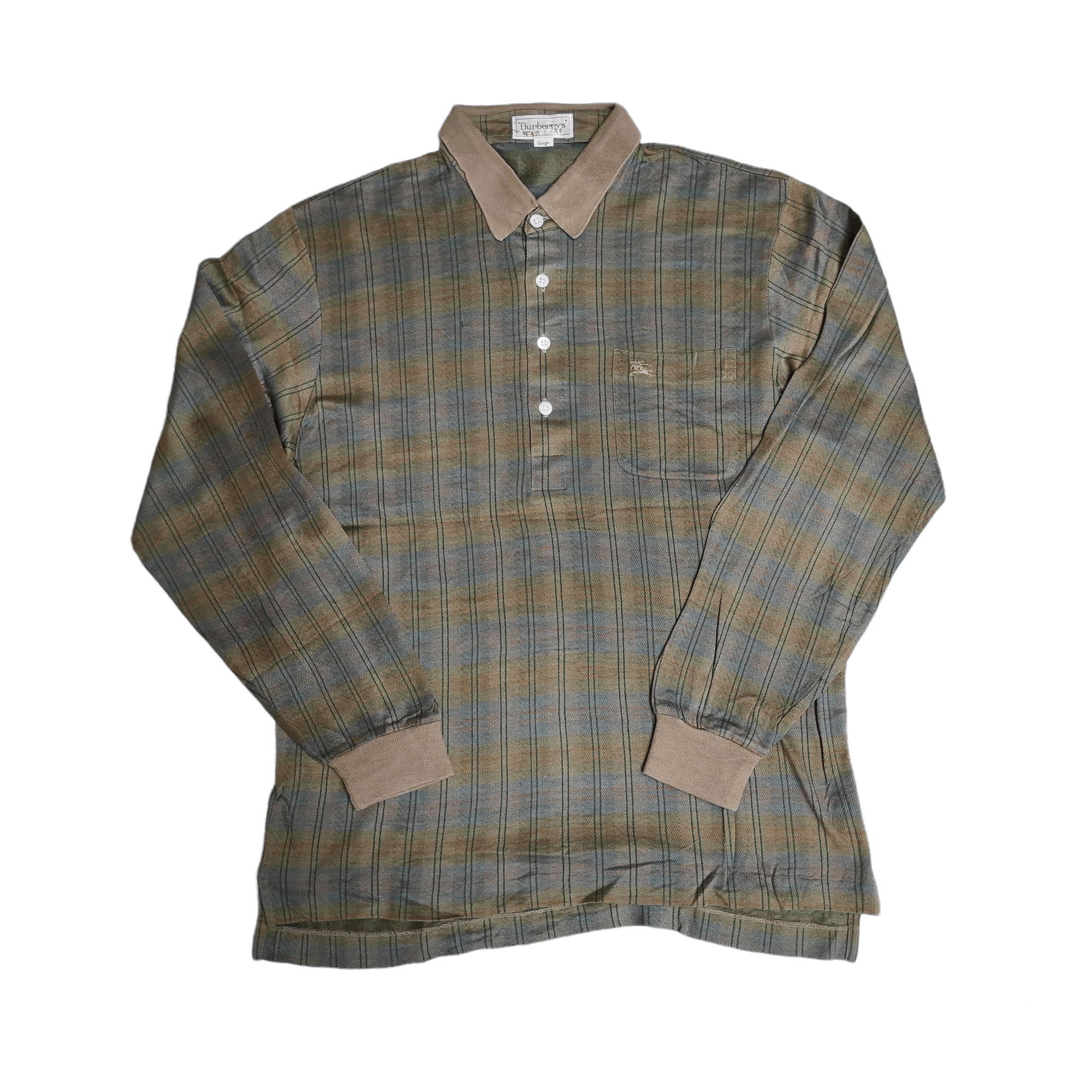 Burberry Vintage Burberrys Checkered Polo Shirt Size US L / EU 52-54 / 3 - 1 Thumbnail