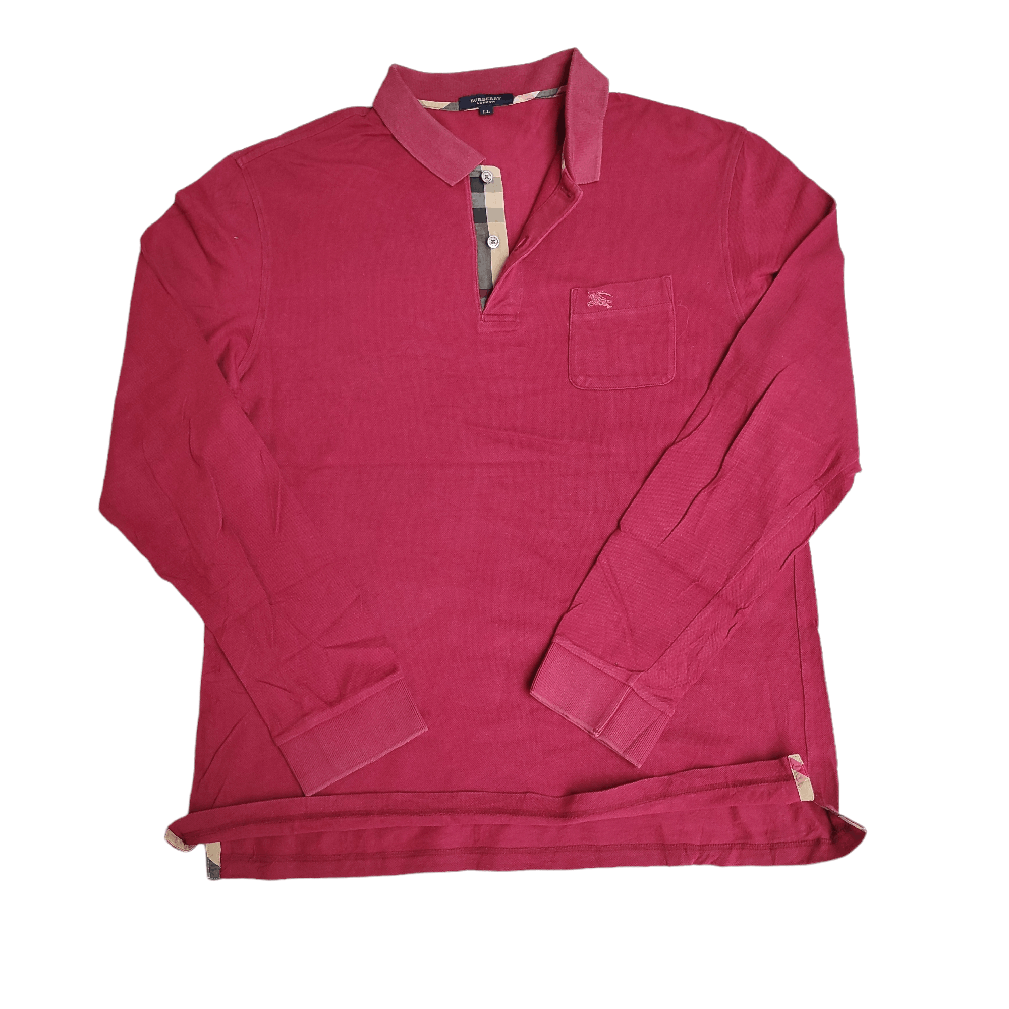 Burberry Burberry London Polo shirt Red nova check size LL Size US L / EU 52-54 / 3 - 1 Thumbnail