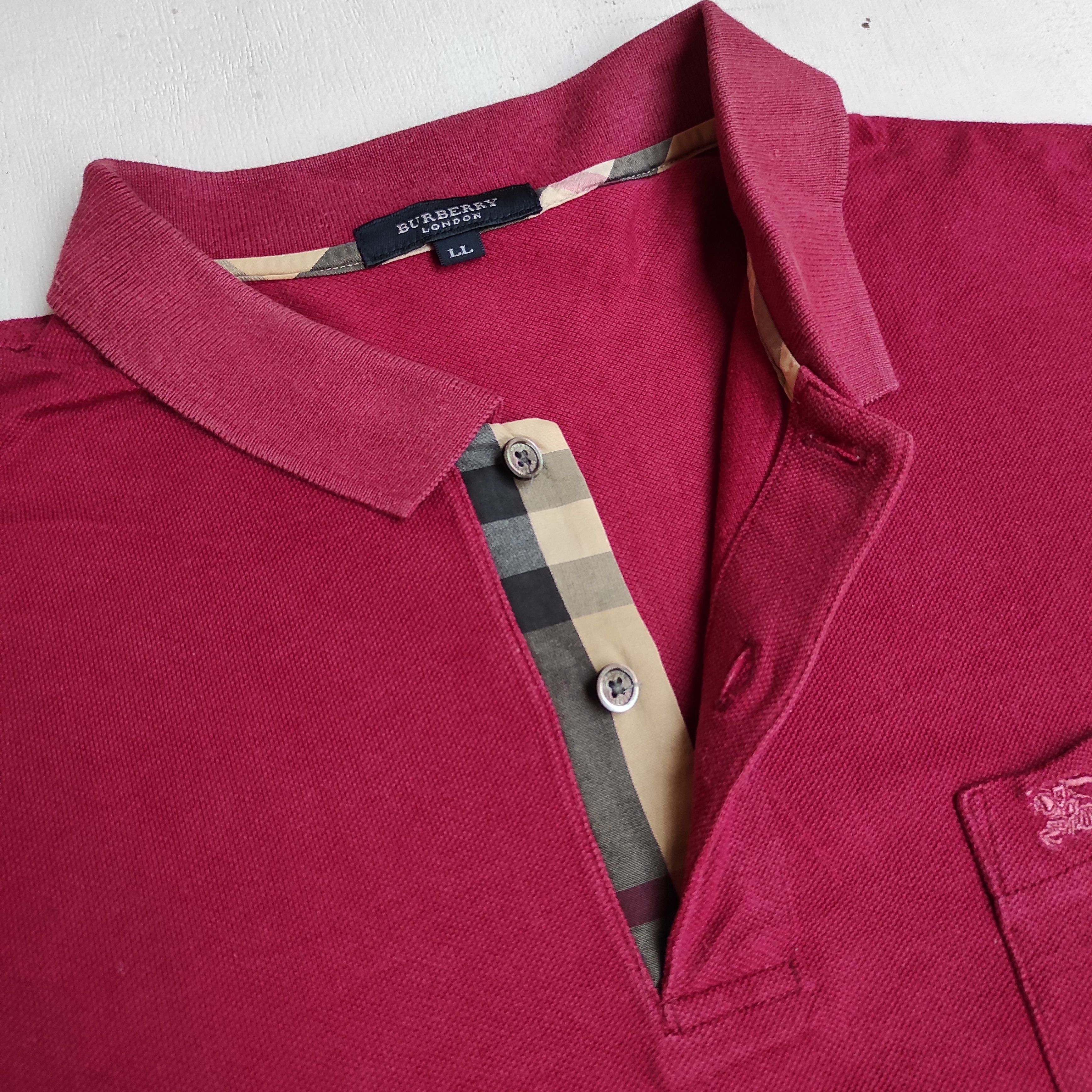 Burberry Burberry London Polo shirt Red nova check size LL Size US L / EU 52-54 / 3 - 4 Thumbnail