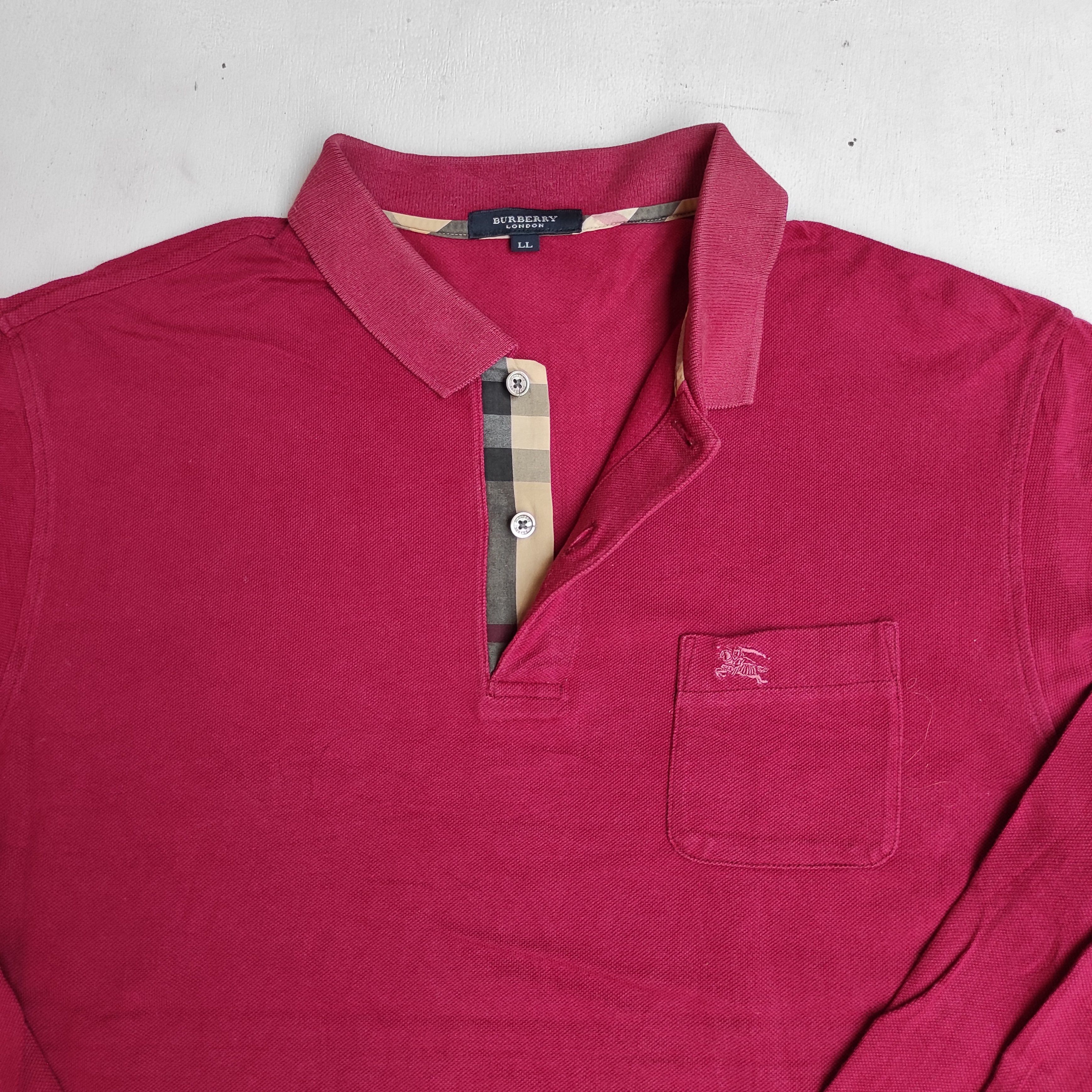 Burberry Burberry London Polo shirt Red nova check size LL Size US L / EU 52-54 / 3 - 2 Thumbnail