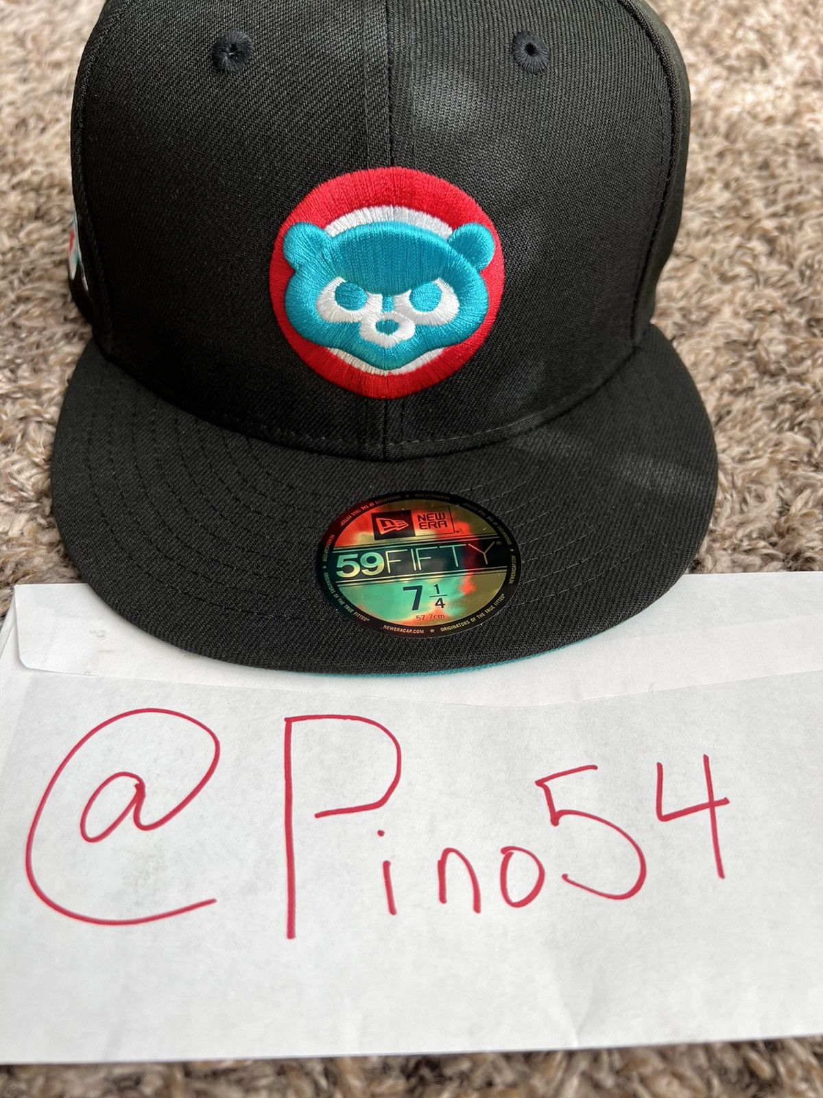 NEW high quality ERA 59FIFTY CHICAGO CUBS BLACK 1990 ASG PATCH TURQUOISE UV SIZE 7 1/4