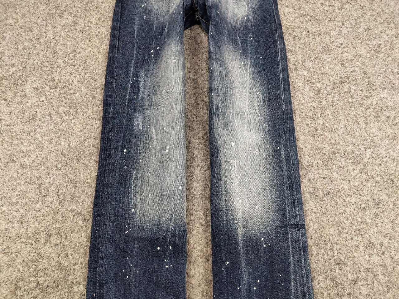 Japanese Brand Designer My Brand Slim Jeans Distressed Paint Blue Denim Size US 33 - 8 Thumbnail