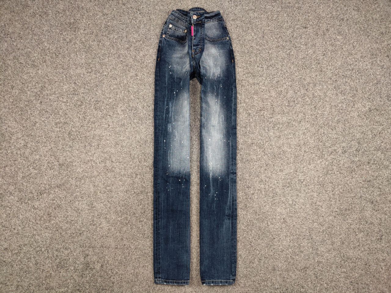 Japanese Brand Designer My Brand Slim Jeans Distressed Paint Blue Denim Size US 33 - 1 Thumbnail