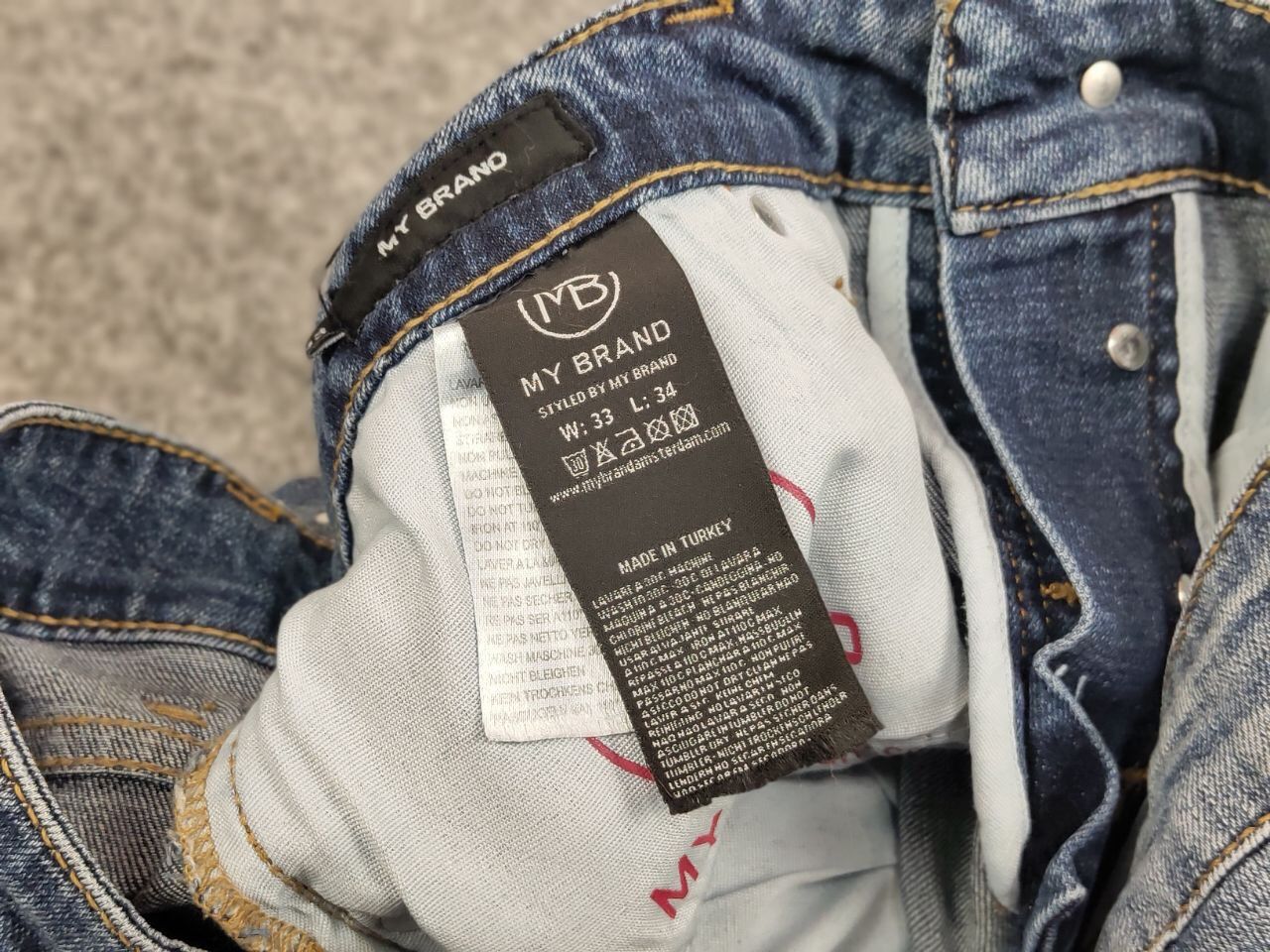 Japanese Brand Designer My Brand Slim Jeans Distressed Paint Blue Denim Size US 33 - 23 Thumbnail