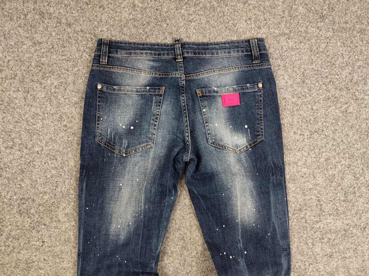 Japanese Brand Designer My Brand Slim Jeans Distressed Paint Blue Denim Size US 33 - 17 Thumbnail