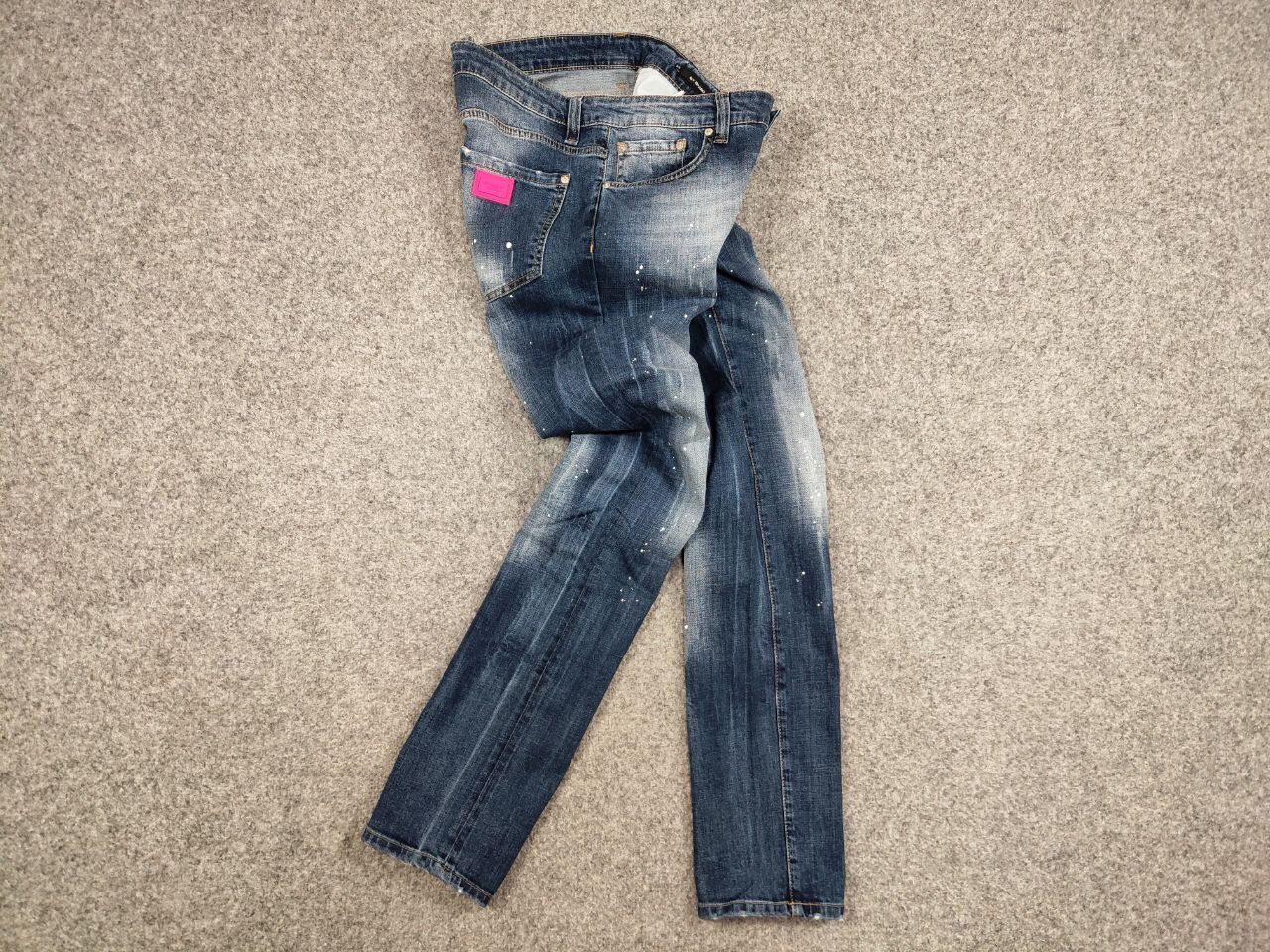 Japanese Brand Designer My Brand Slim Jeans Distressed Paint Blue Denim Size US 33 - 18 Thumbnail