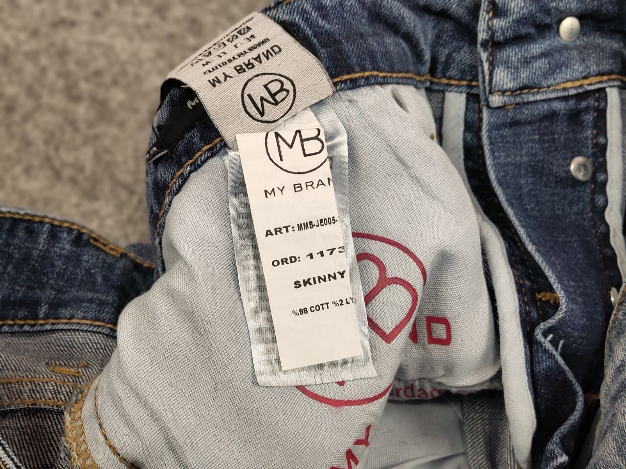Japanese Brand Designer My Brand Slim Jeans Distressed Paint Blue Denim Size US 33 - 24 Thumbnail