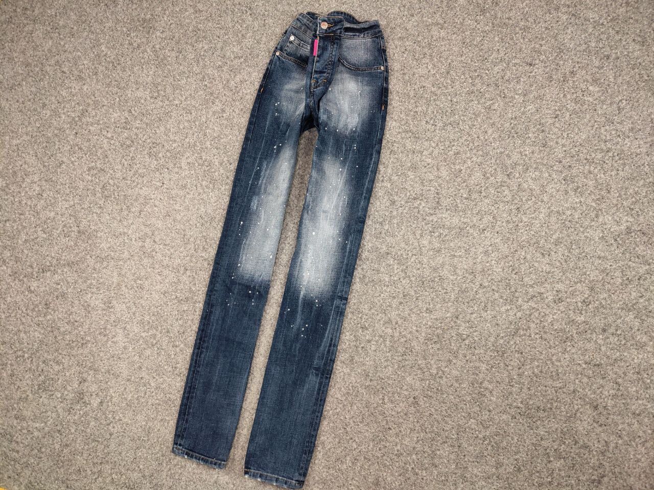 Japanese Brand Designer My Brand Slim Jeans Distressed Paint Blue Denim Size US 33 - 3 Thumbnail