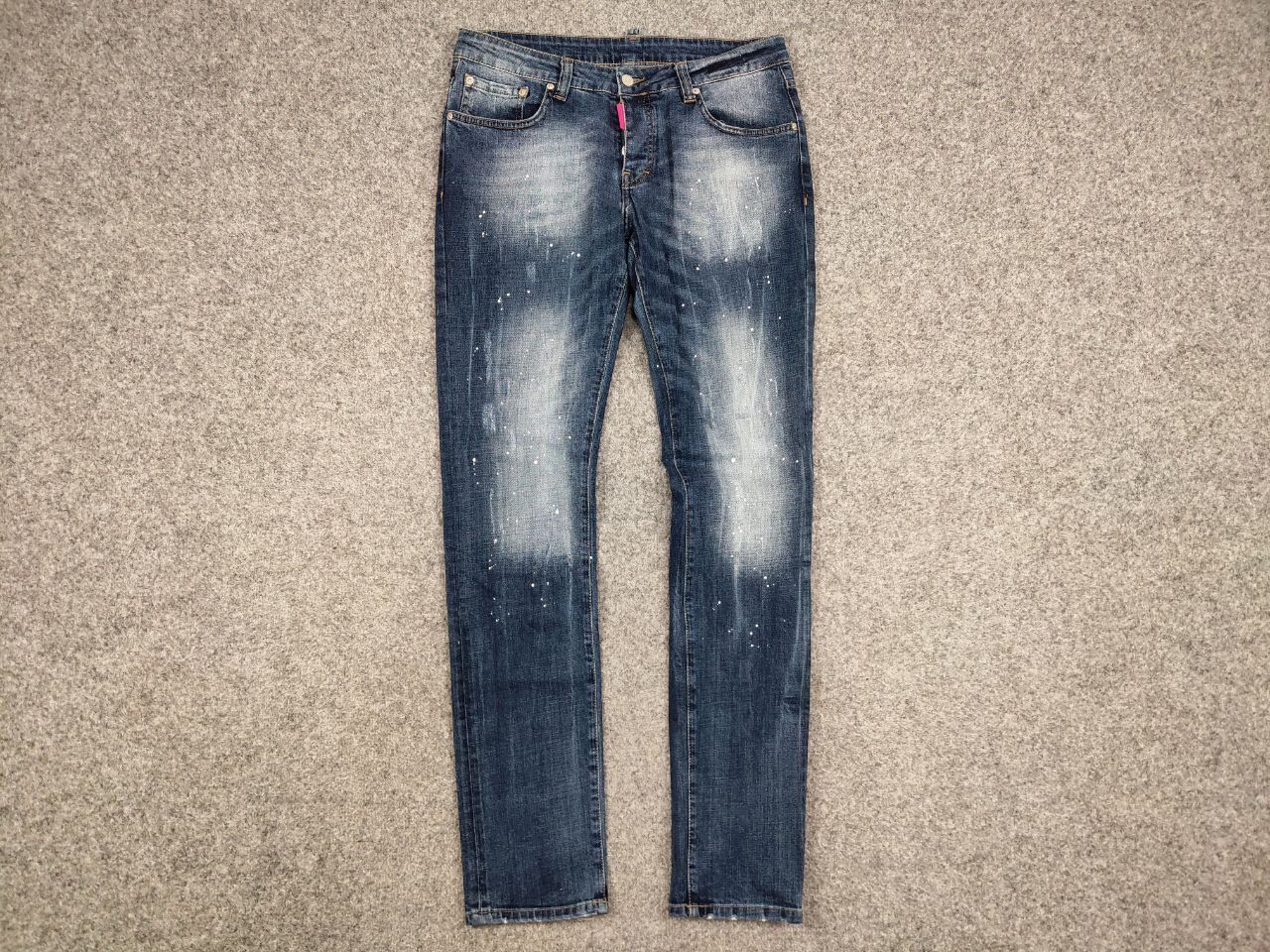 Japanese Brand Designer My Brand Slim Jeans Distressed Paint Blue Denim Size US 33 - 15 Thumbnail