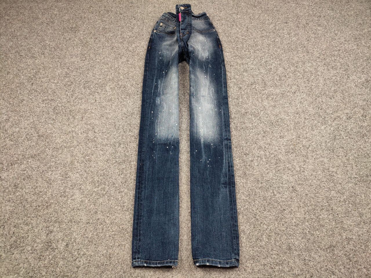 Japanese Brand Designer My Brand Slim Jeans Distressed Paint Blue Denim Size US 33 - 2 Thumbnail