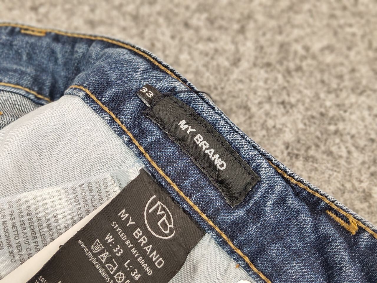 Japanese Brand Designer My Brand Slim Jeans Distressed Paint Blue Denim Size US 33 - 22 Thumbnail