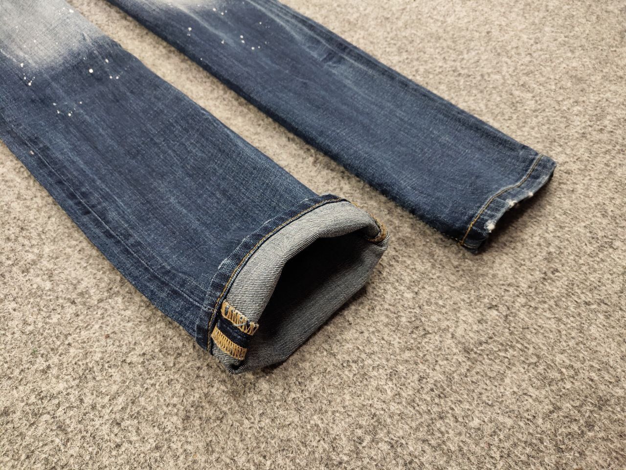 Japanese Brand Designer My Brand Slim Jeans Distressed Paint Blue Denim Size US 33 - 10 Thumbnail