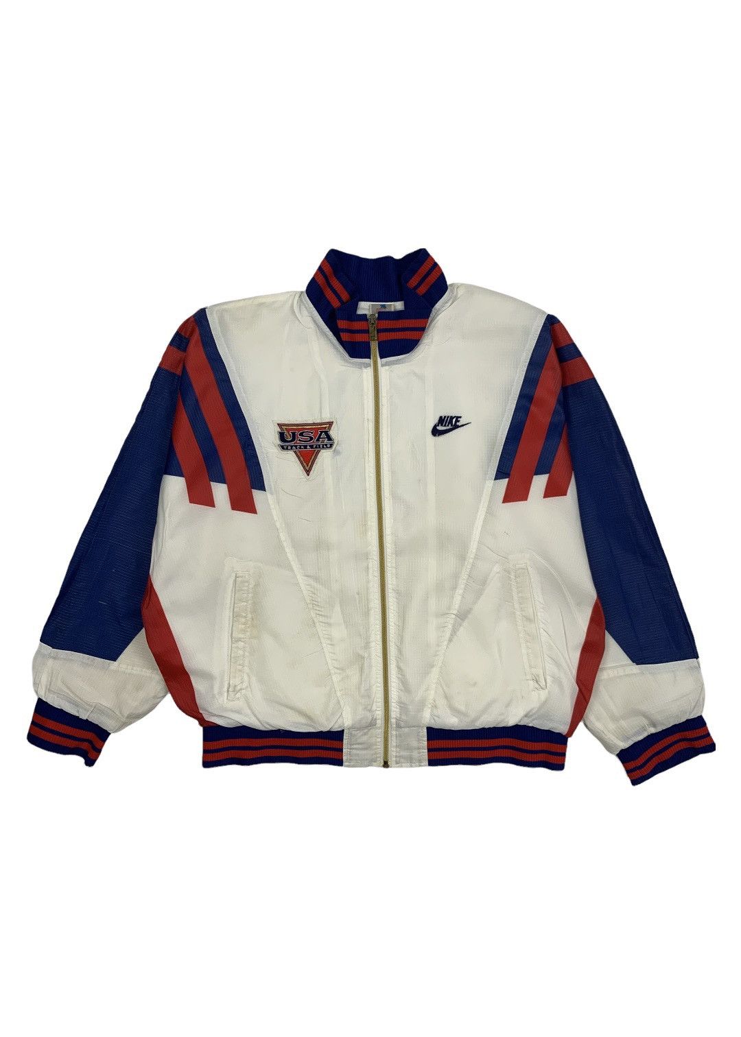 Nike Vintage Nike USA Colour Block Light Zipper Jacket Size US M / EU 48-50 / 2 - 1 Thumbnail