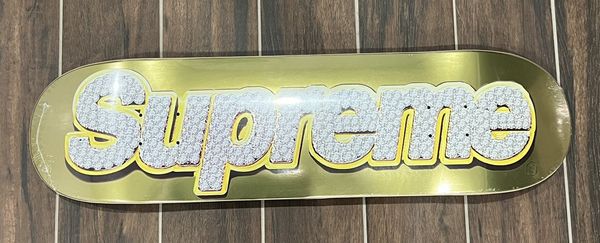 Supreme Supreme Bling Box Logo Skateboard Deck Silver | Grailed