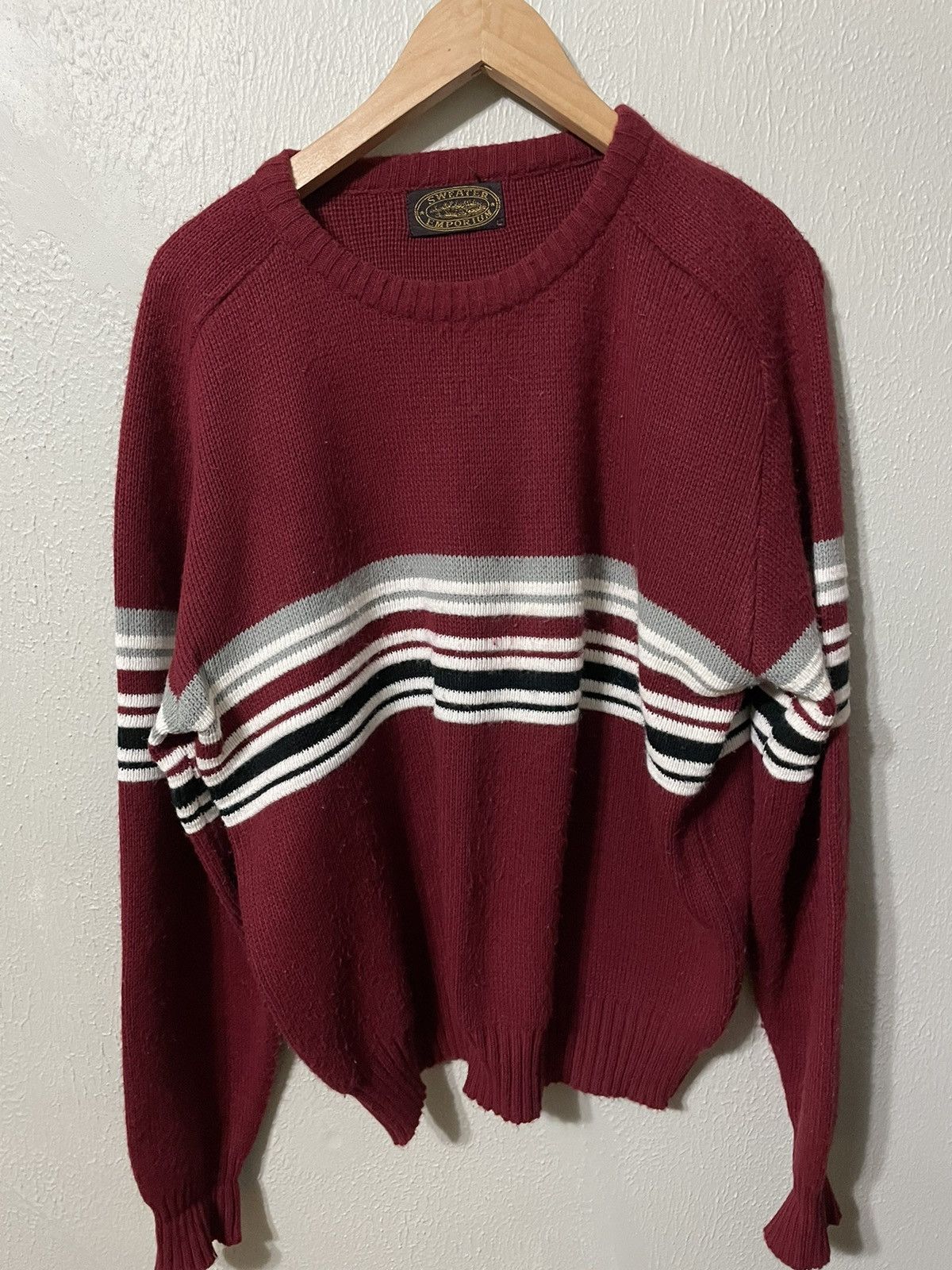 Vintage Vintage Candy Cane Band Knit Sweater Size US L / EU 52-54 / 3 - 1 Thumbnail