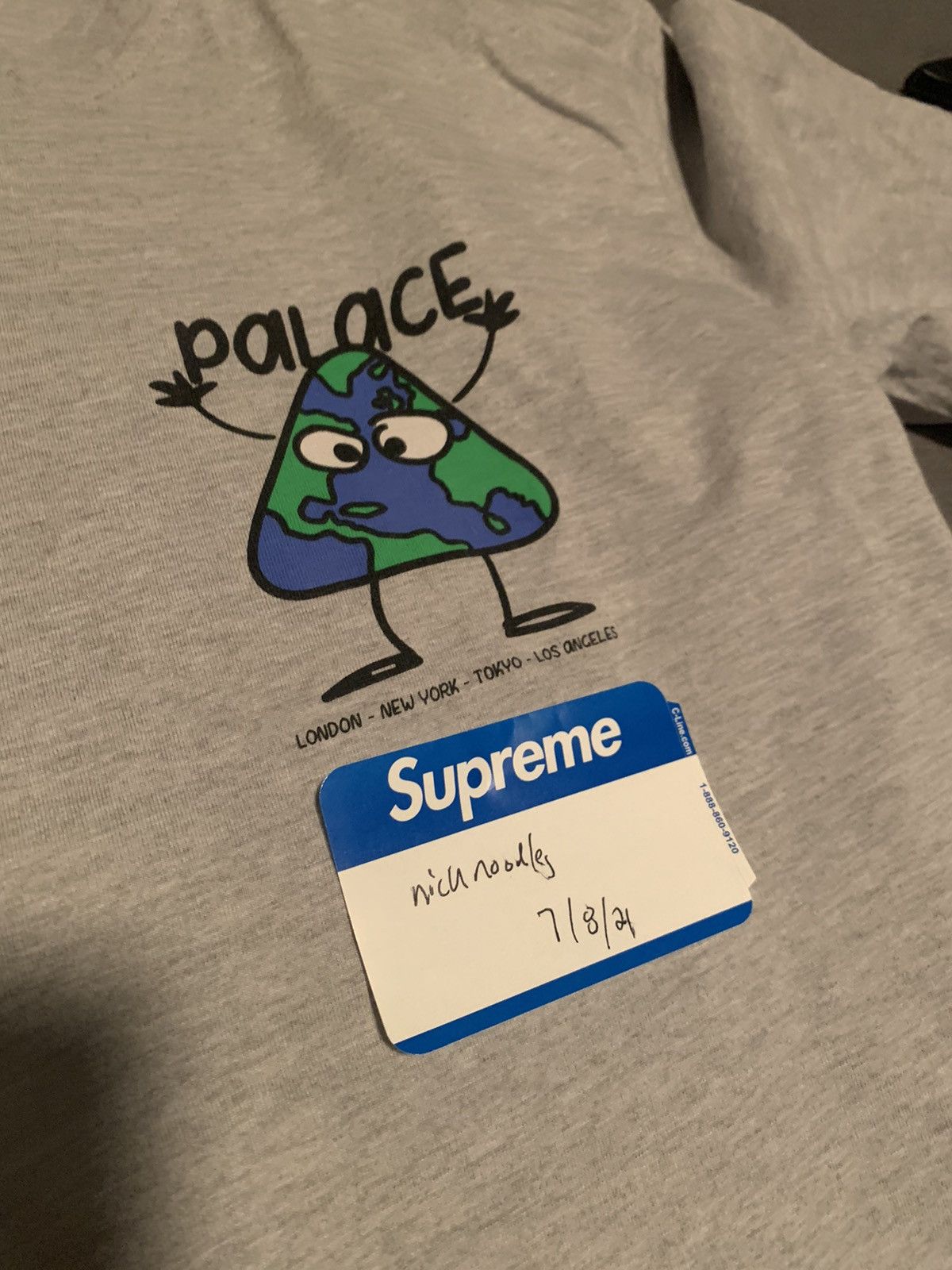 Palace Palace Globerone Tee Grey Size Medium Size US M / EU 48-50 / 2 - 2 Thumbnail