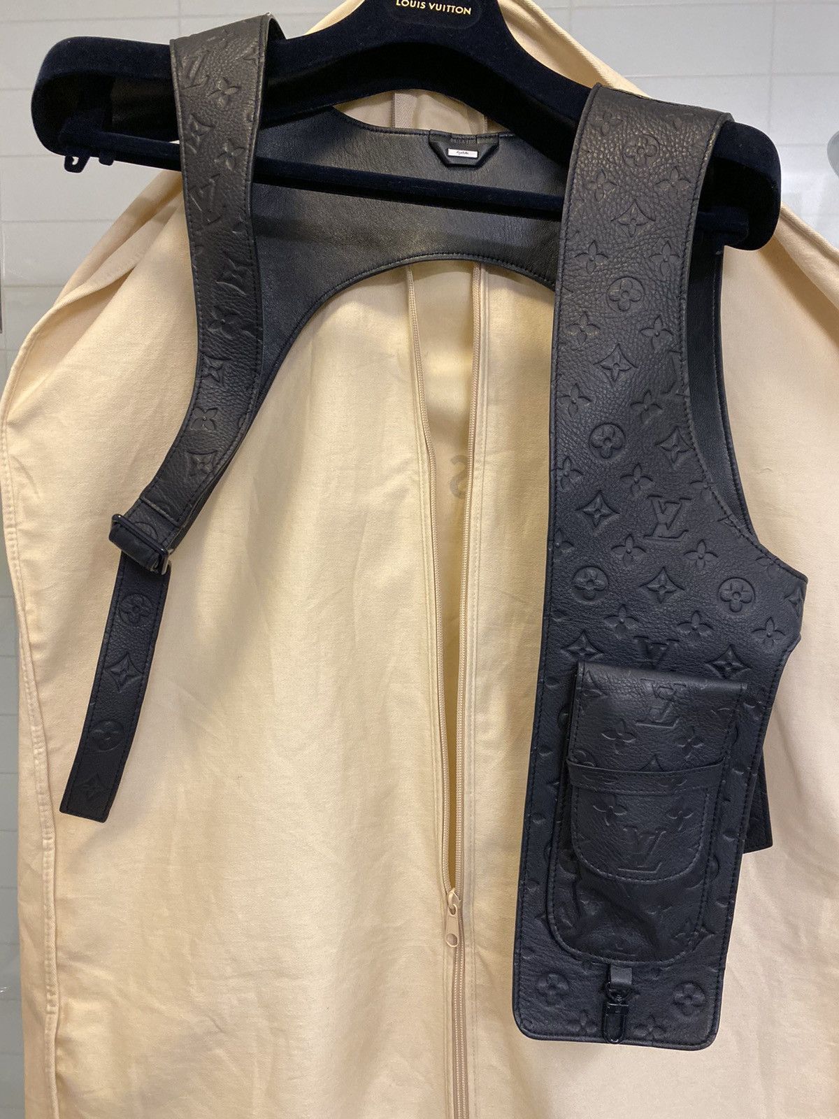 Louis Vuitton 3D Pocket Monogram Embossed Mid Layer Harness Vest