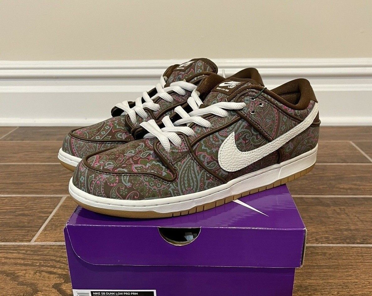 Nike Nike SB Dunk Low Pro PRM Paisley Brown Cacao Wow Green Grey | Grailed