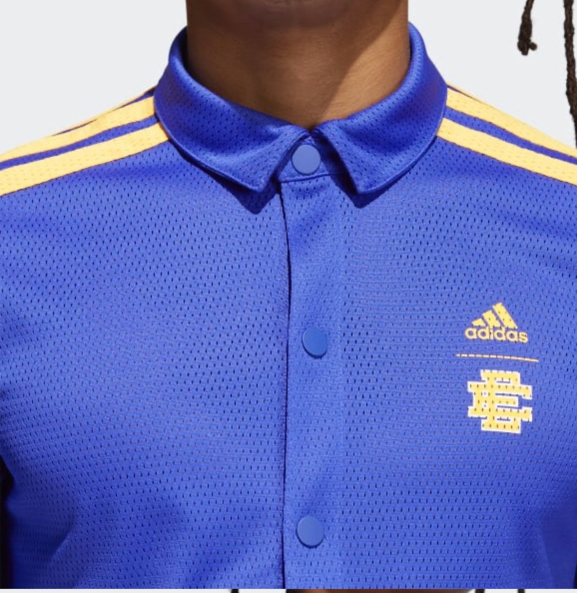 Adidas × Eric Emanuel HOOPS SUMMER ESSENTIALS SNAP SHOOTER TEE Blue/XL Size US L / EU 52-54 / 3 - 9 Thumbnail